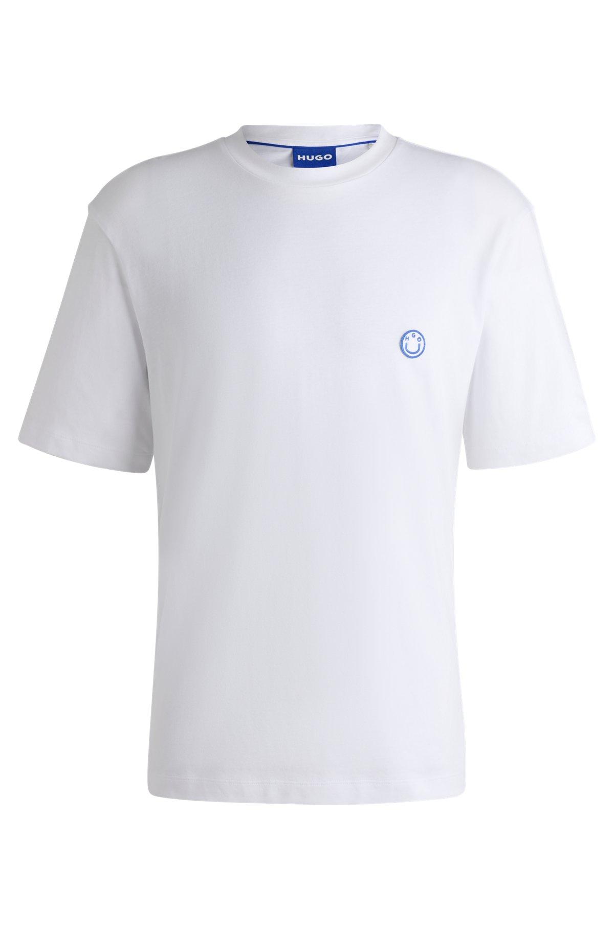 Cotton jersey T-shirt with curved logo Product Image