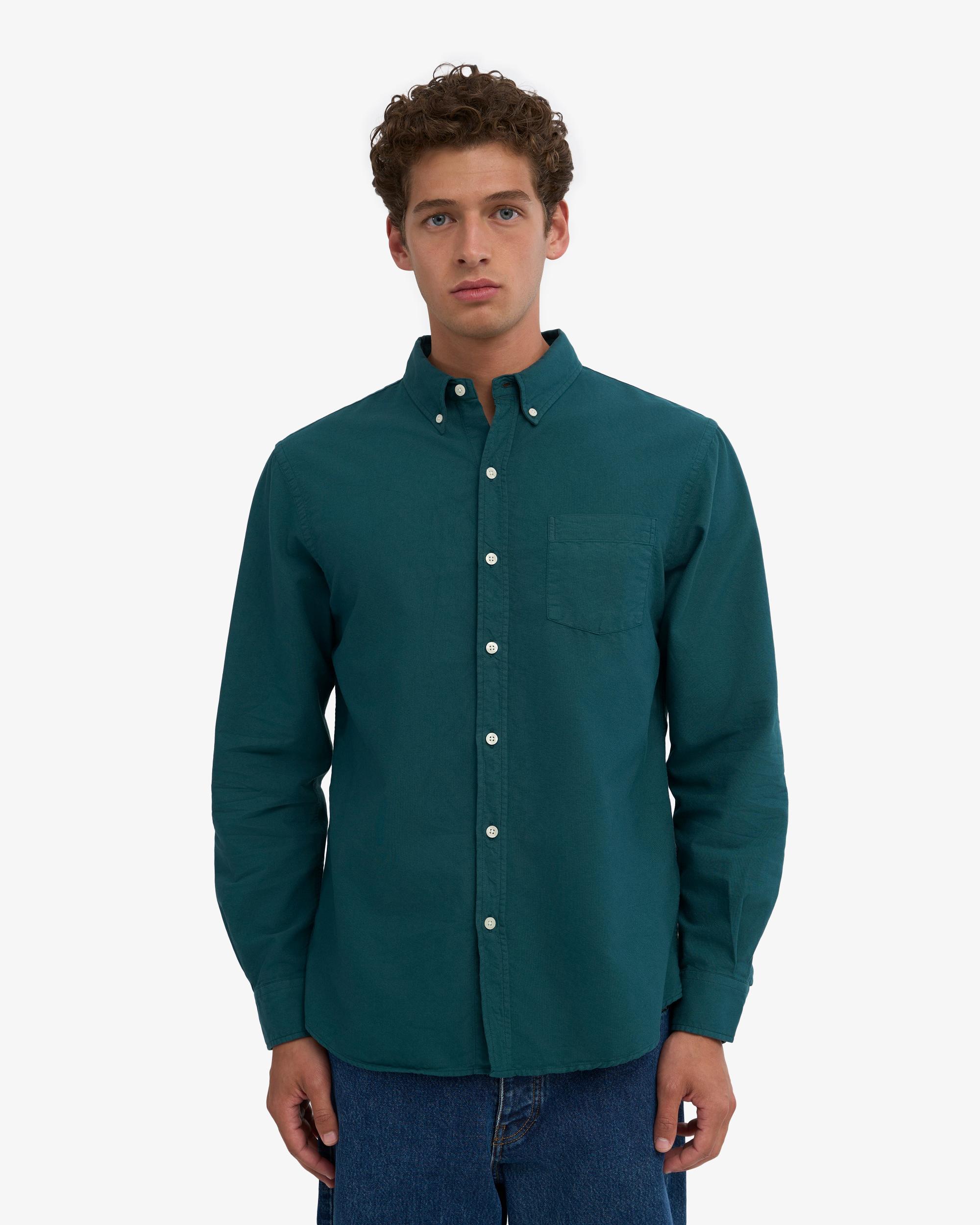 Organic Button Down Shirt - Ocean Green Product Image