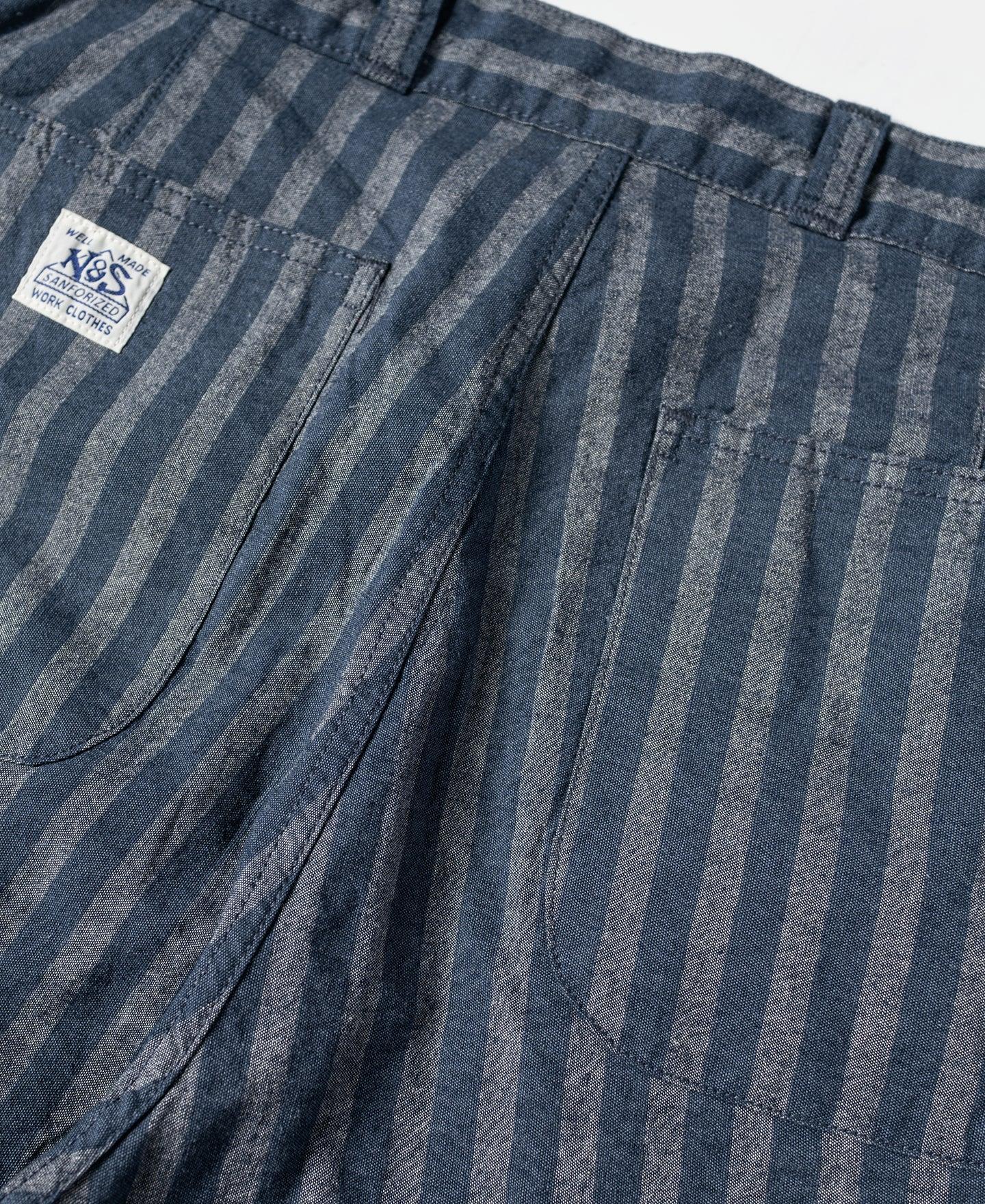 Relaxed Fit Striped Chambray Shorts Product Image