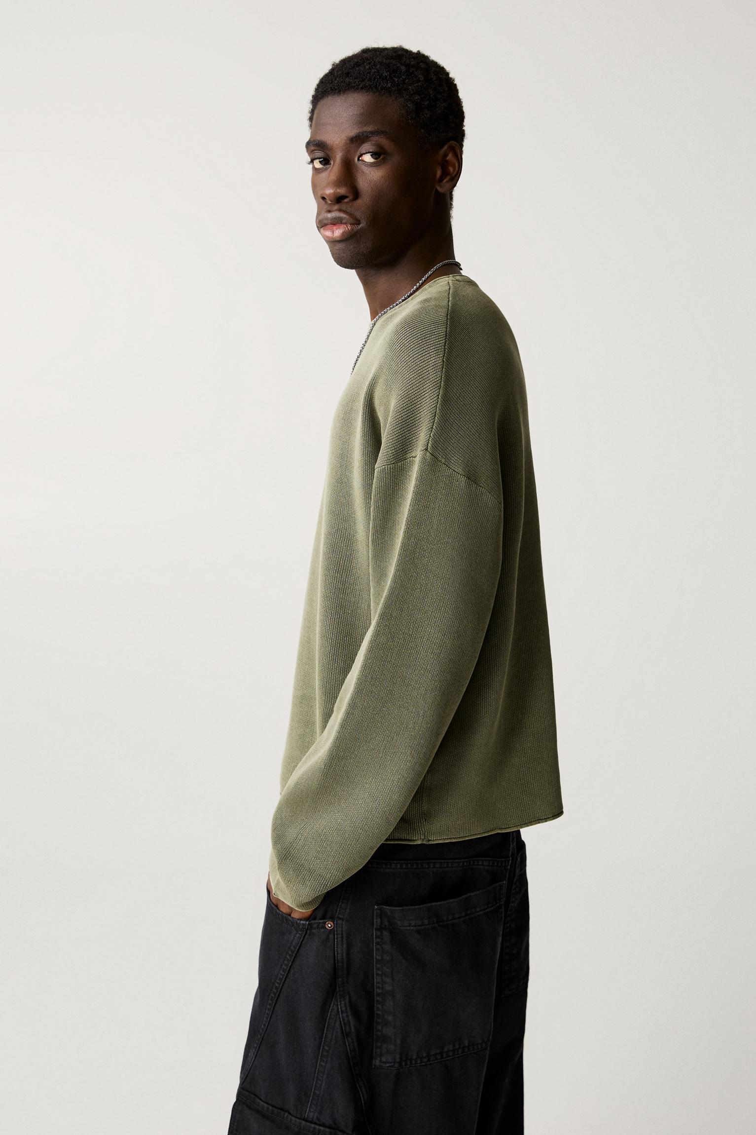 Faded raw edge sweater Product Image