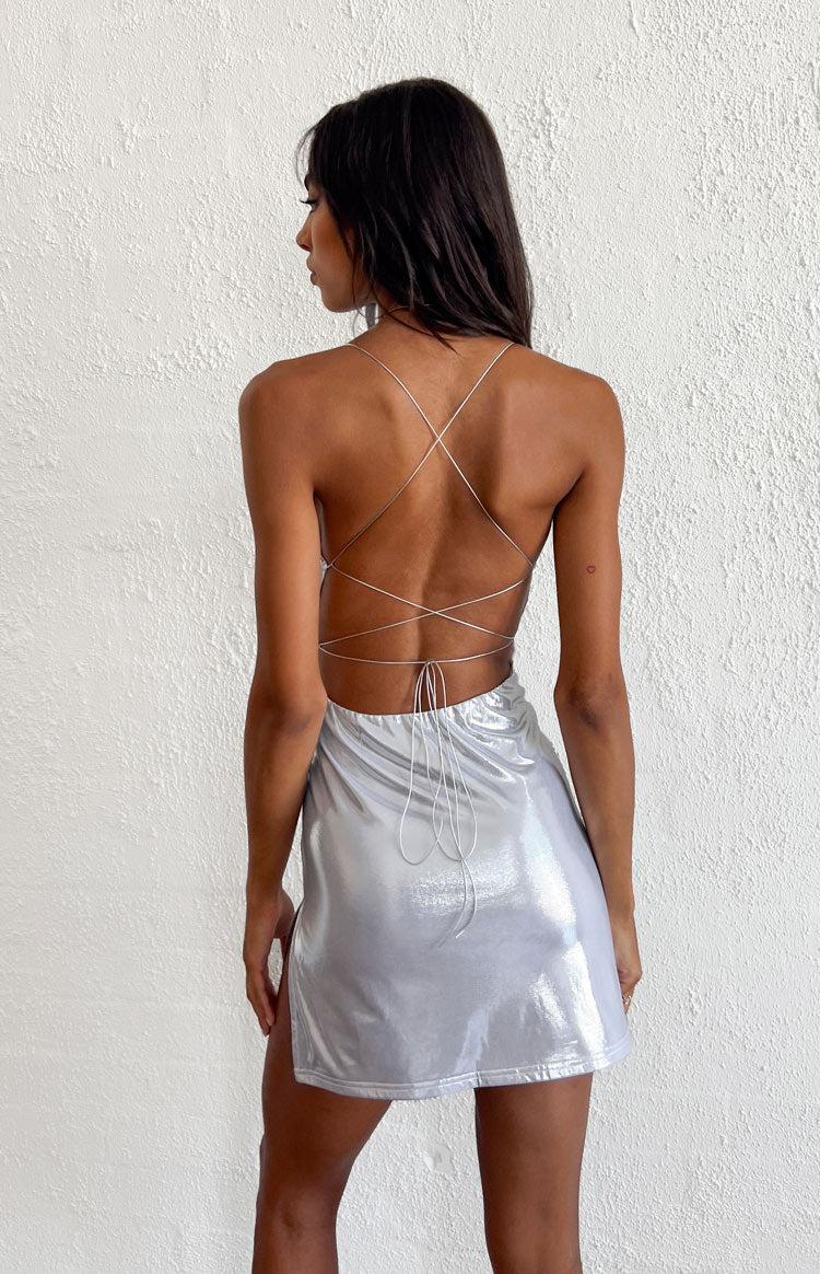 Andie Silver Metallic Mini Dress Product Image