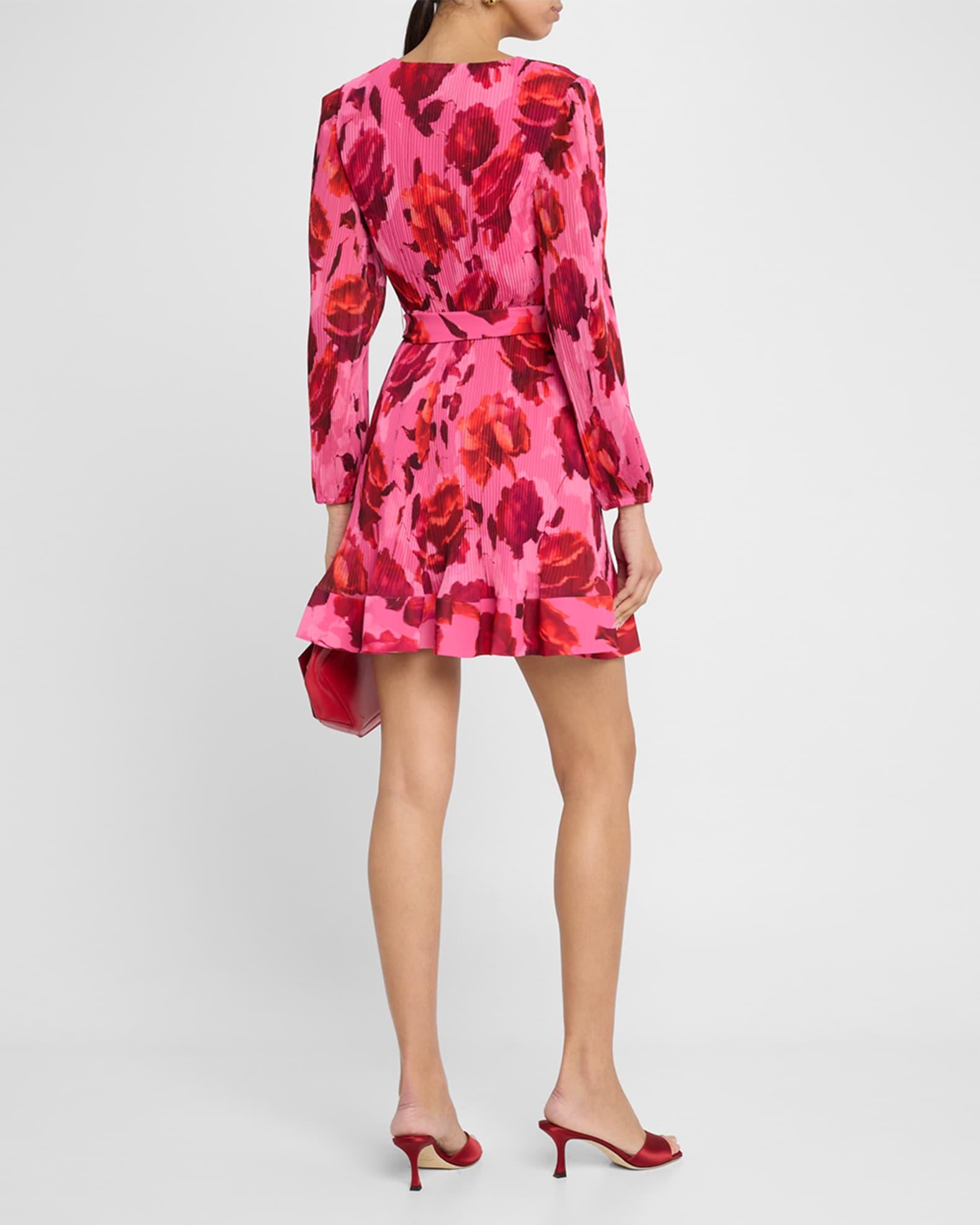 Liv Pleated Floral-Print Mini Dress Product Image