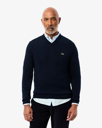 Monochrome Cotton V-neck Sweater Product Image