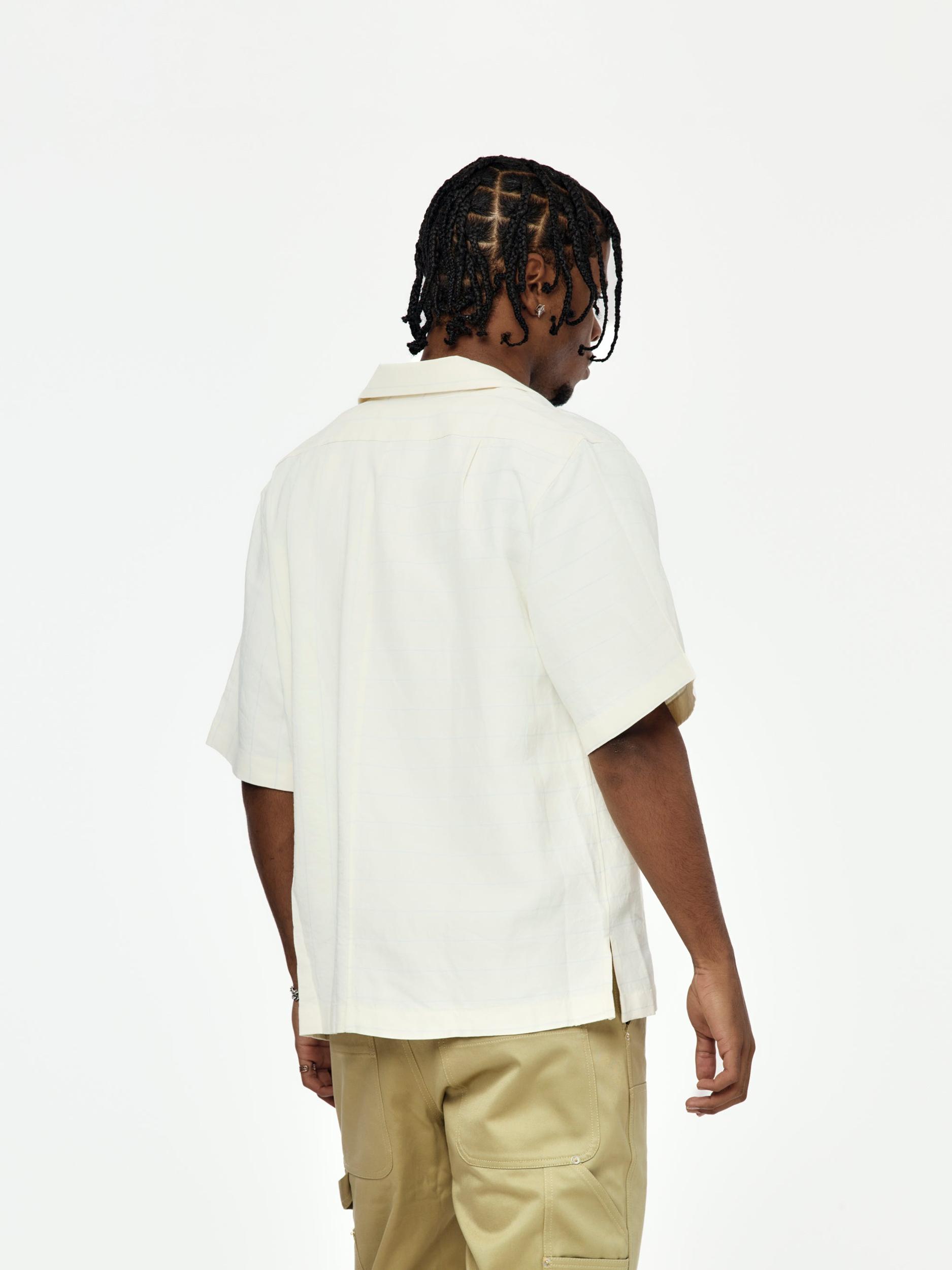 Highlife Bowling Shirt (White/ Blue Stripe) Product Image