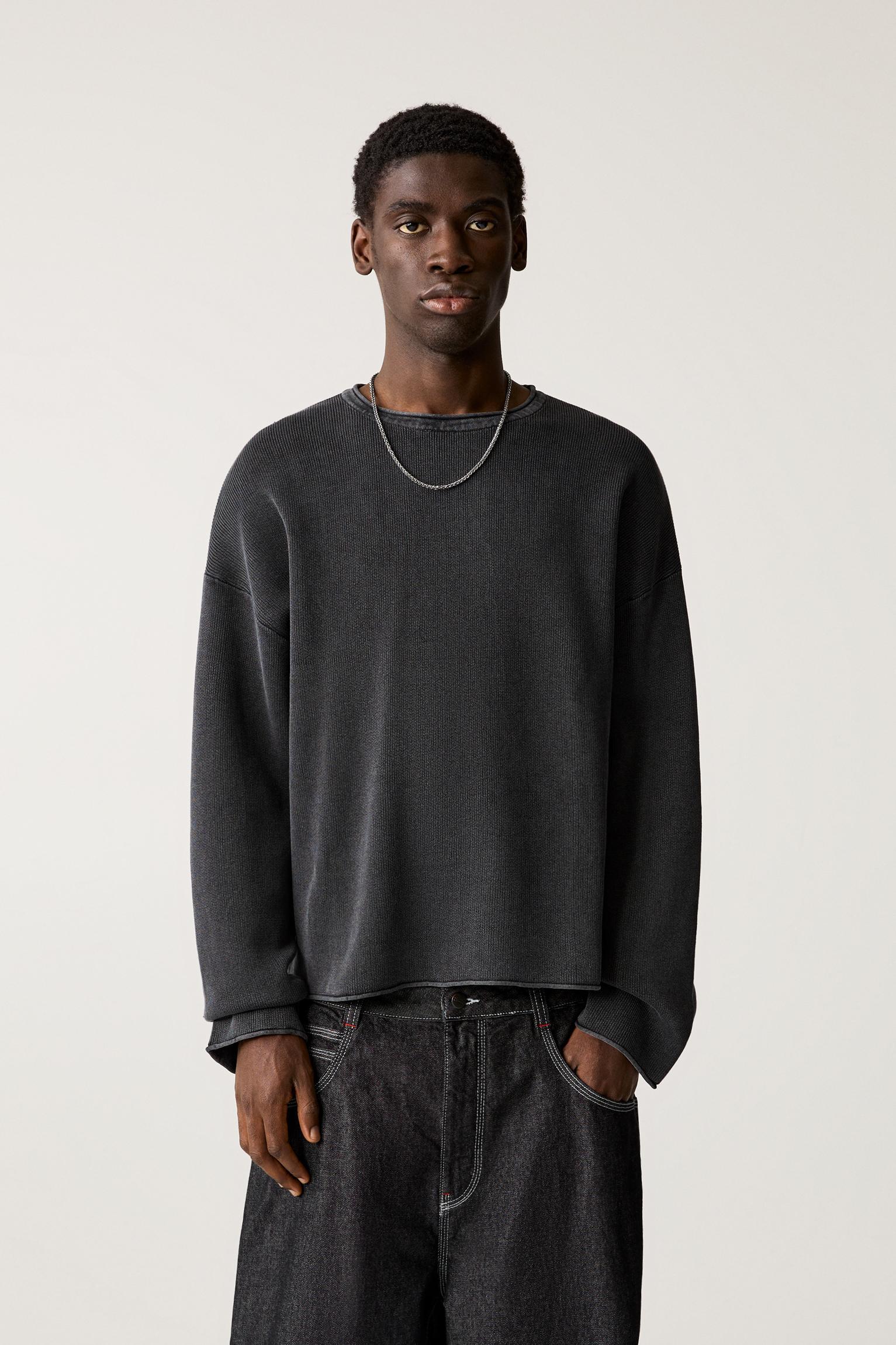 Faded raw edge sweater Product Image