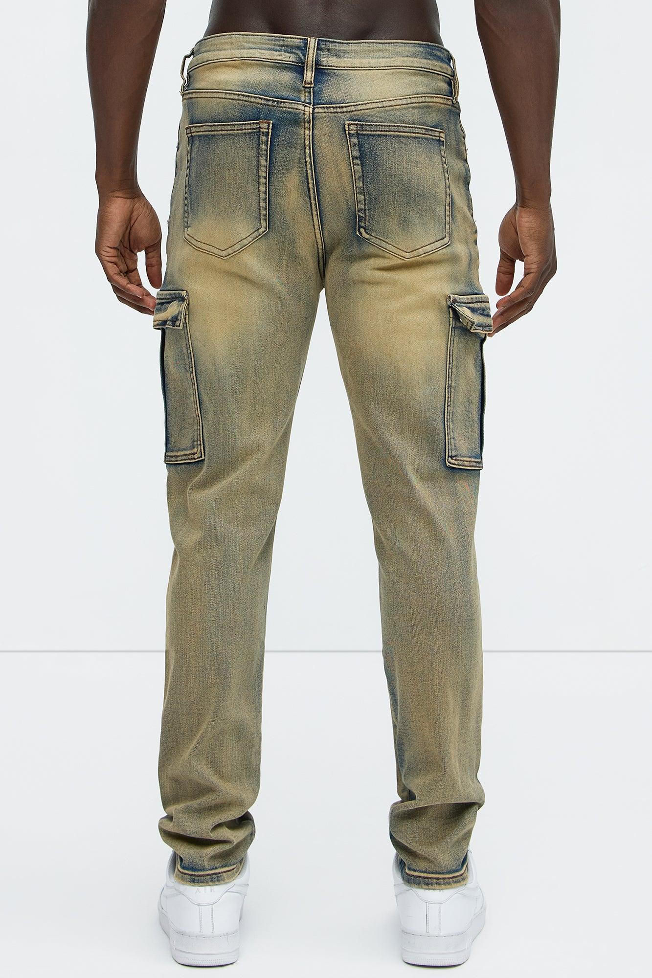 Back On The Cargo Skinny Jeans - Vintage Blue Wash Product Image