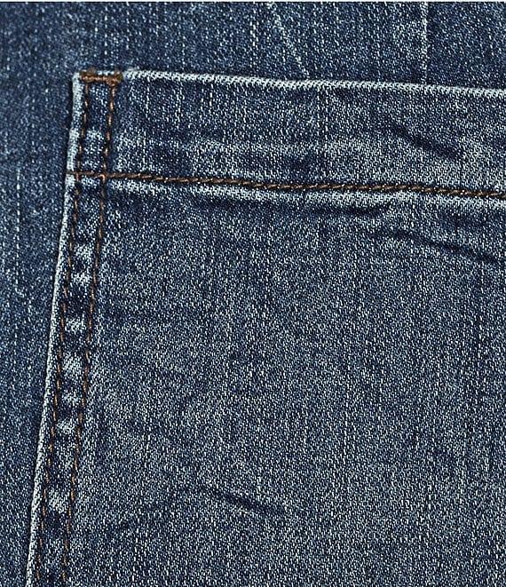 Dear John Audrey Stretch Denim High Rise Cropped Raw Hem Wide Leg Jeans Product Image