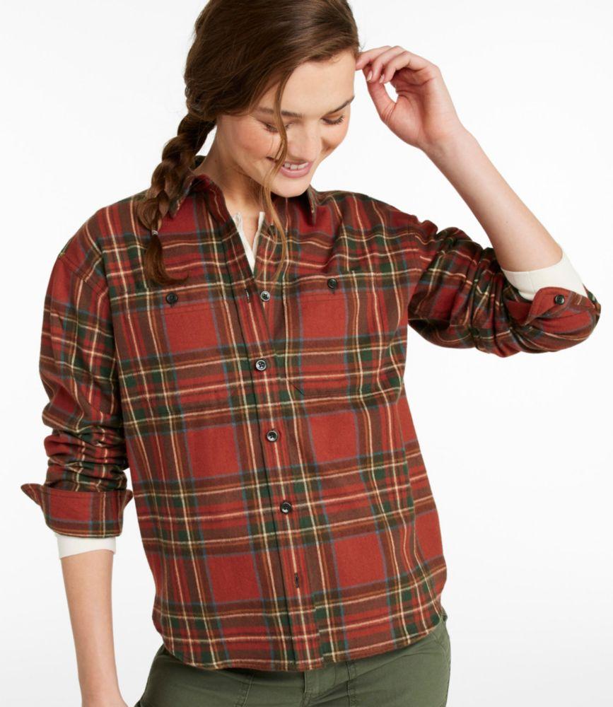 Women's Scotch Plaid Flannel Shirt, Boyfriend Product Image