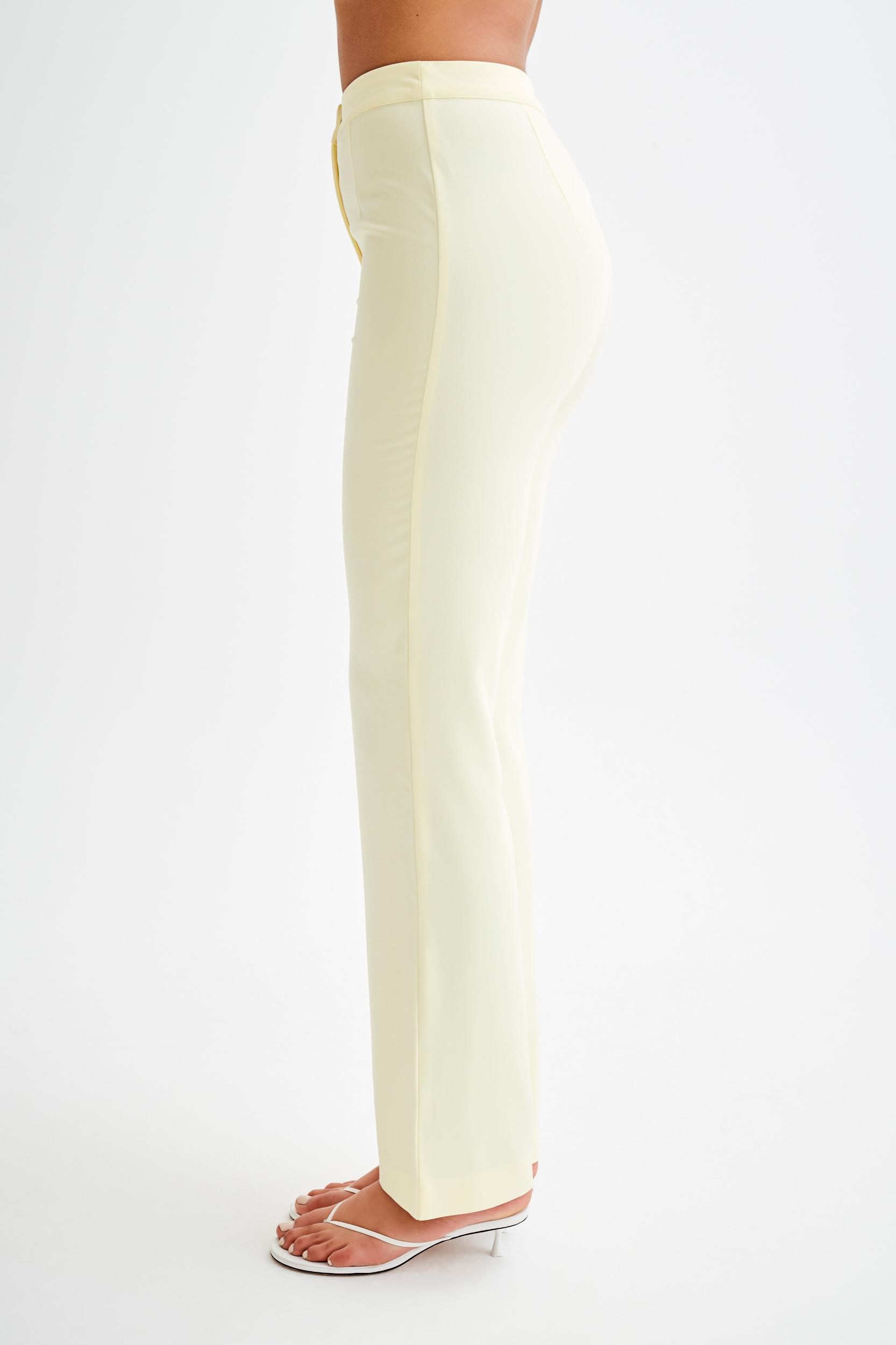 Allanah Suiting Straight Leg Pant - Pastel Lemon Product Image