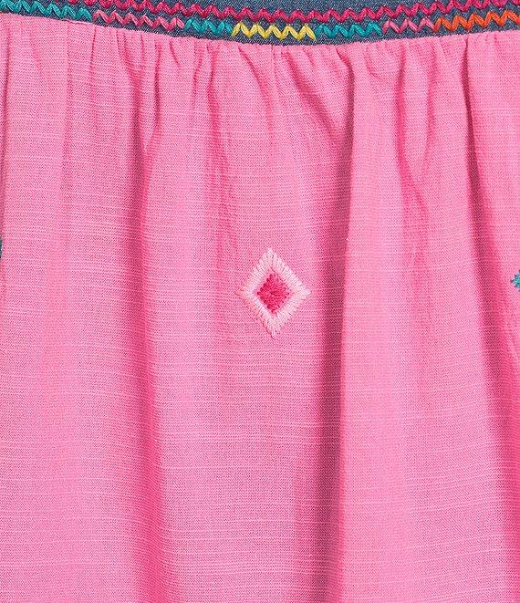 Calessa Embroidered Square Neck Short Sleeve Top Product Image