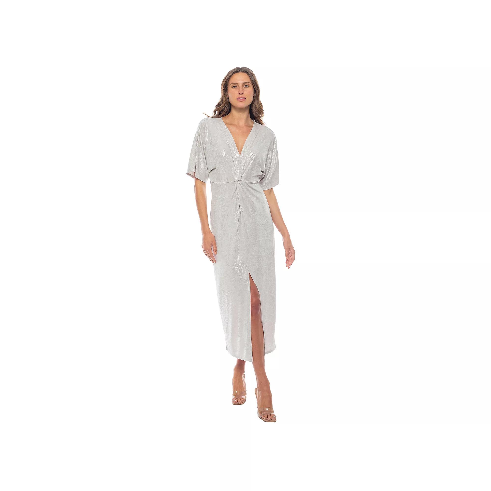 Women's Marina Foil Midi Wrap Dress,  Product Image