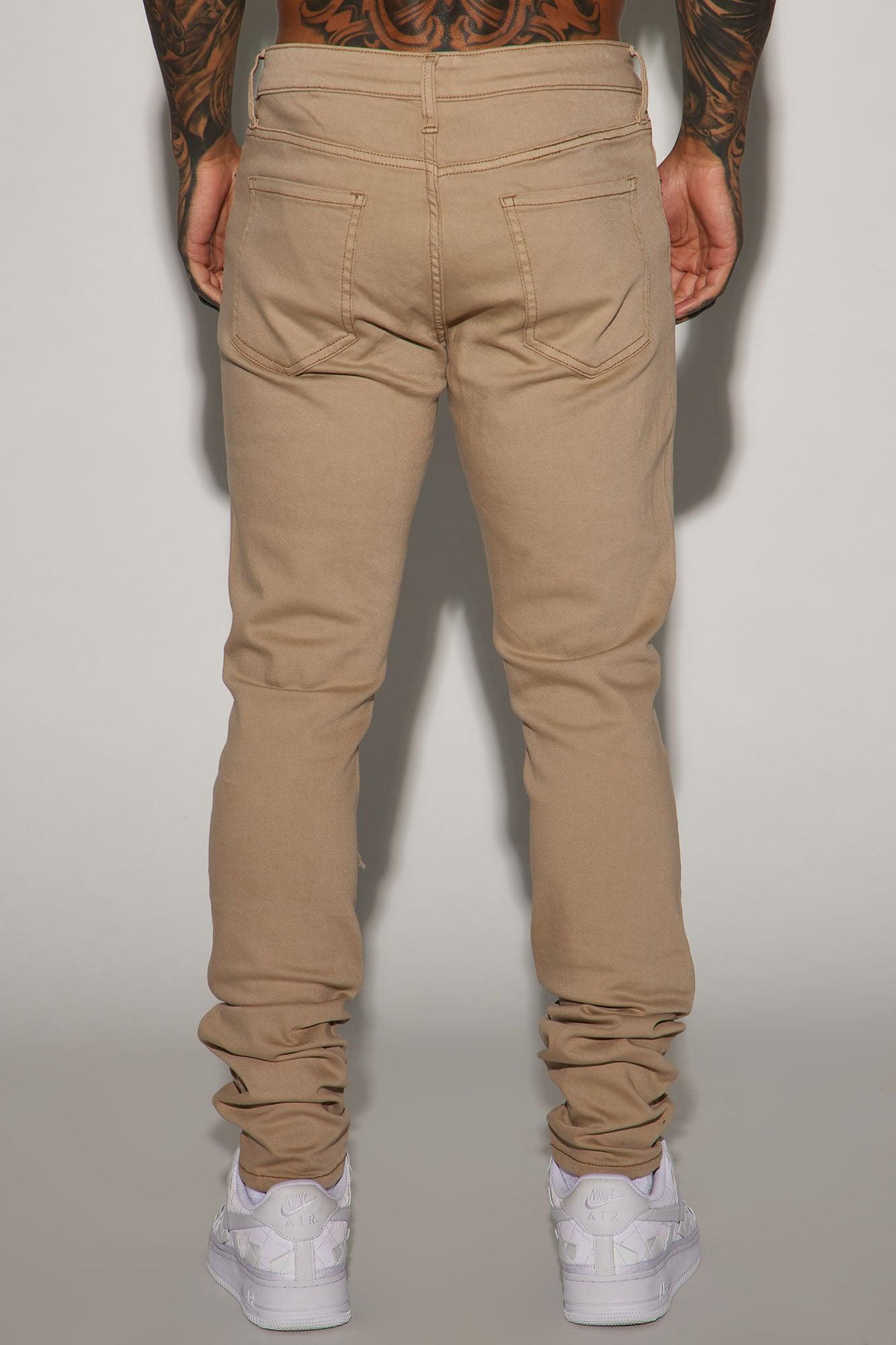 High Key Stacked Skinny Jeans - Taupe Product Image