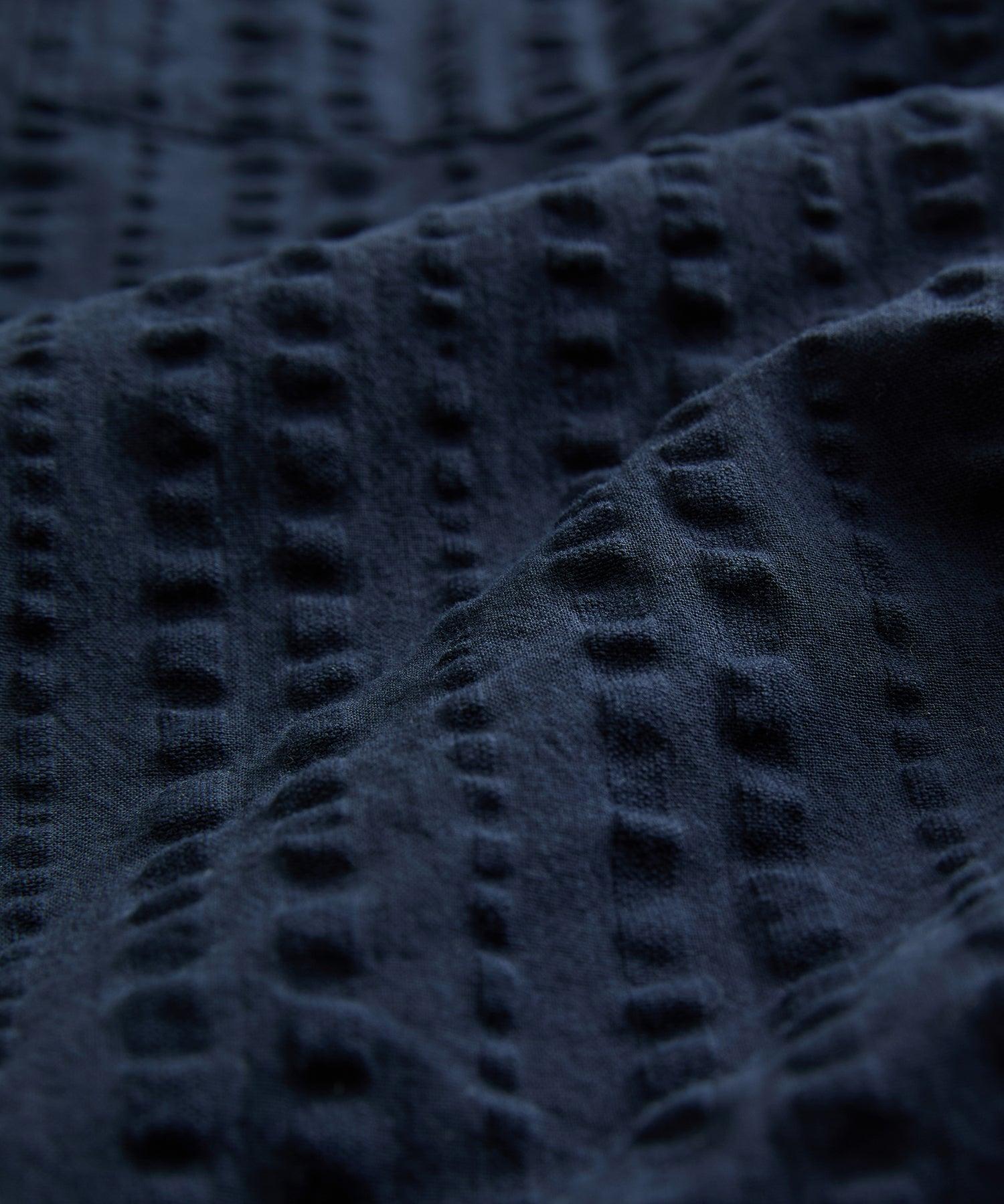 Cropped Seersucker Camp Collar Shirt Product Image