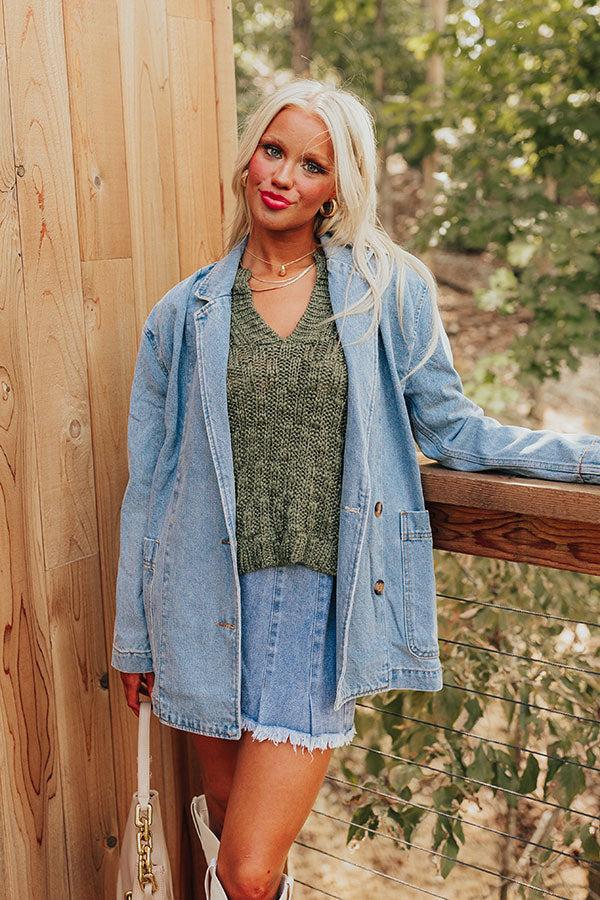 Train To Paris Denim Oversized Blazer Product Image