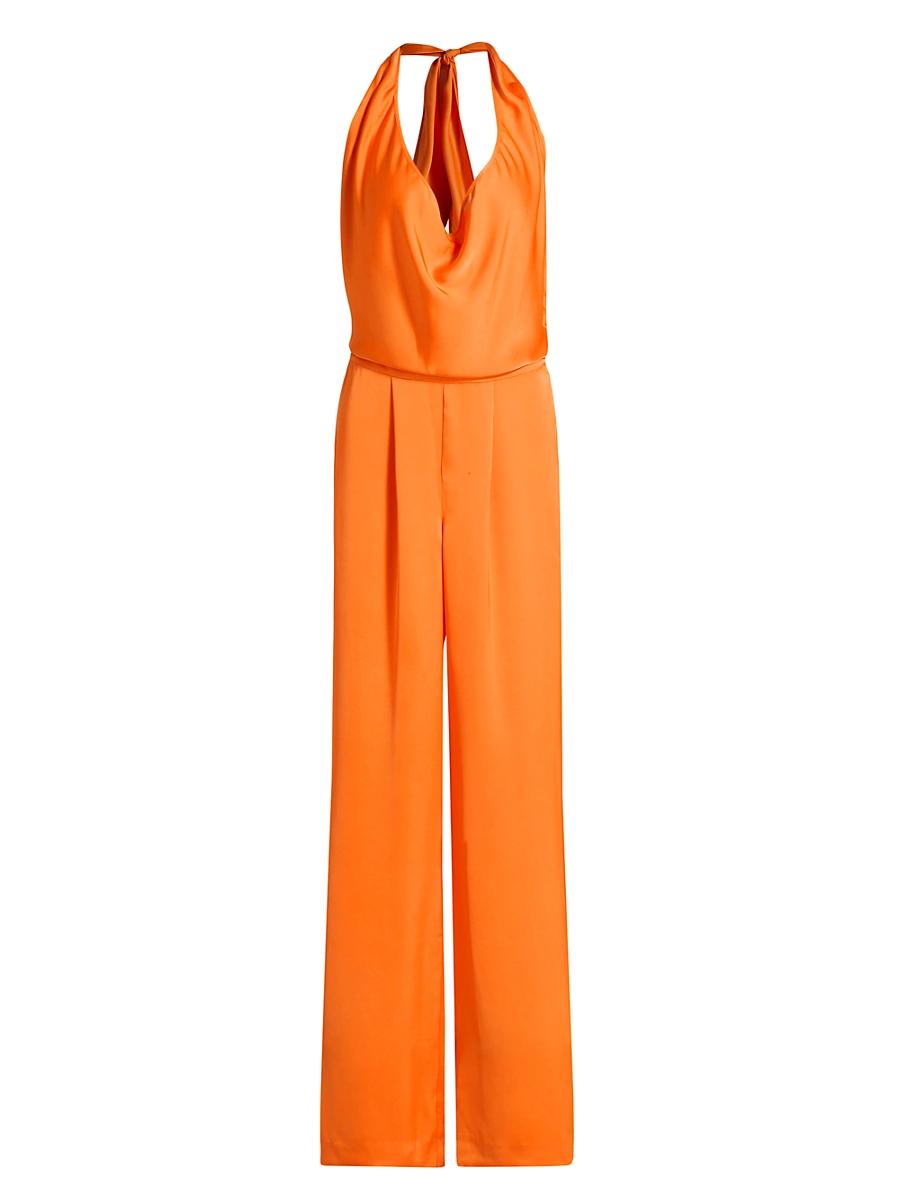 Womens Harriet Satin Halter Jumpsuit Product Image