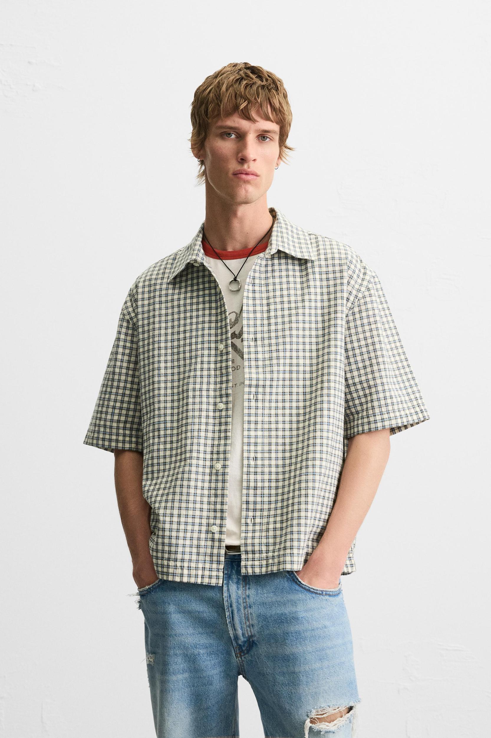BOXY FIT PLAID SHIRT Product Image