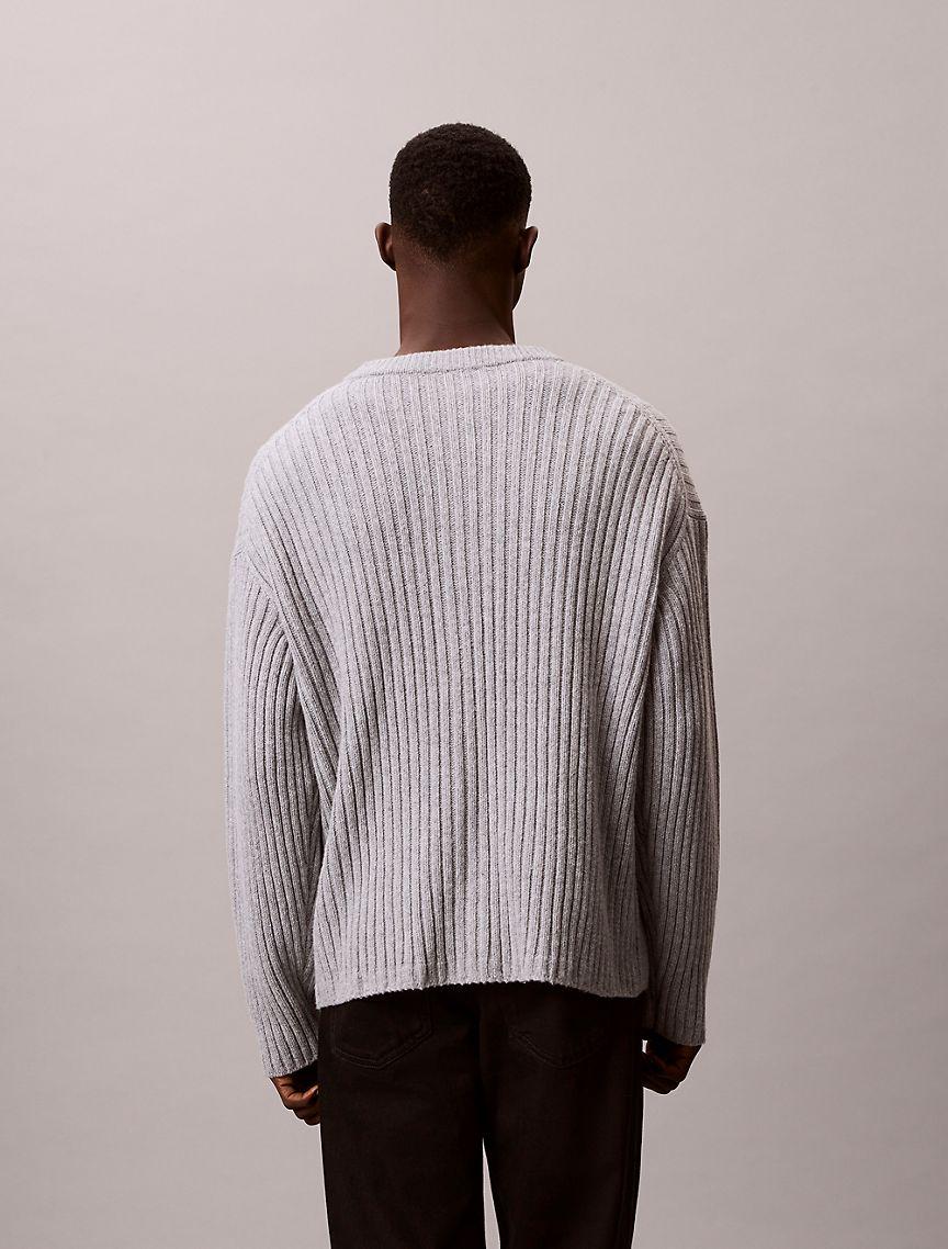 Cotton Blend Ribbed Cardigan Product Image