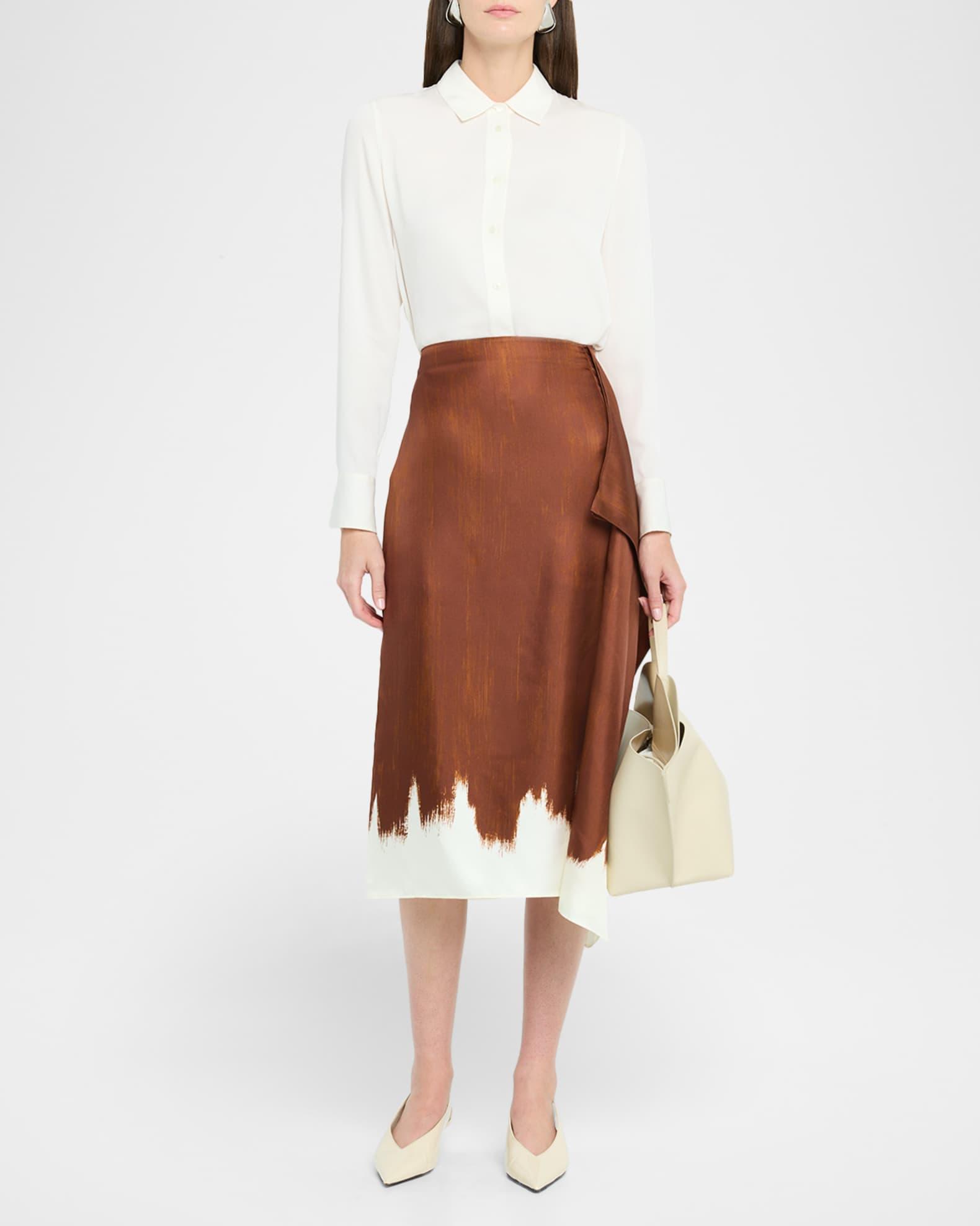 Amery Double Printed Silk Twill Skirt Product Image