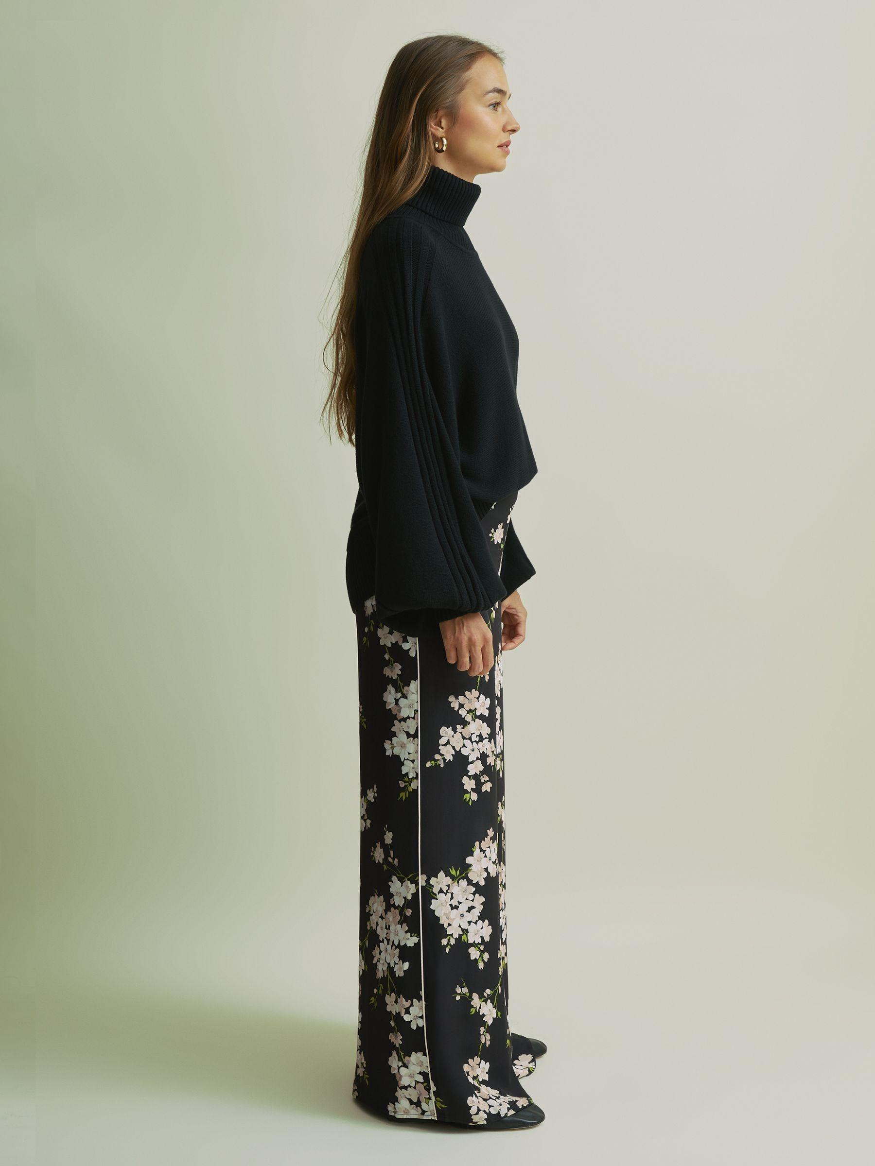 Florere High Rise Wide Leg Trousers in Black Product Image