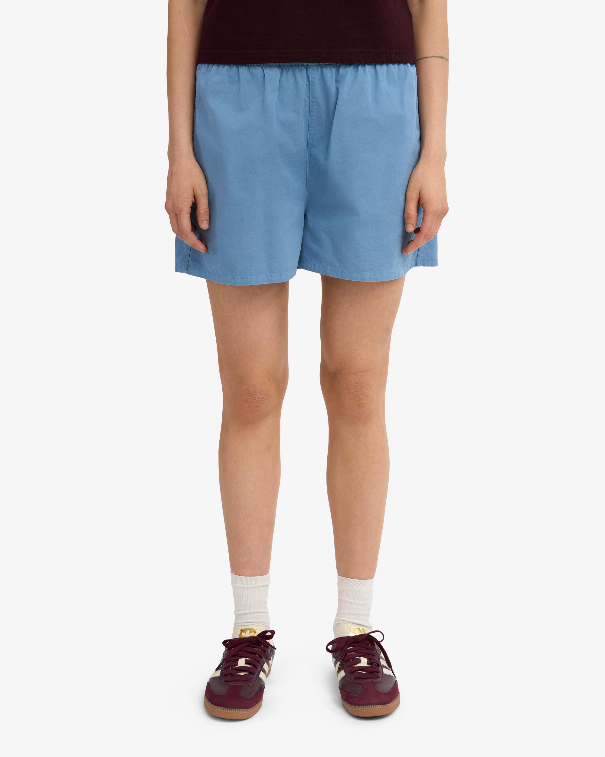 Women Organic Twill Shorts - Red Tangerine Product Image