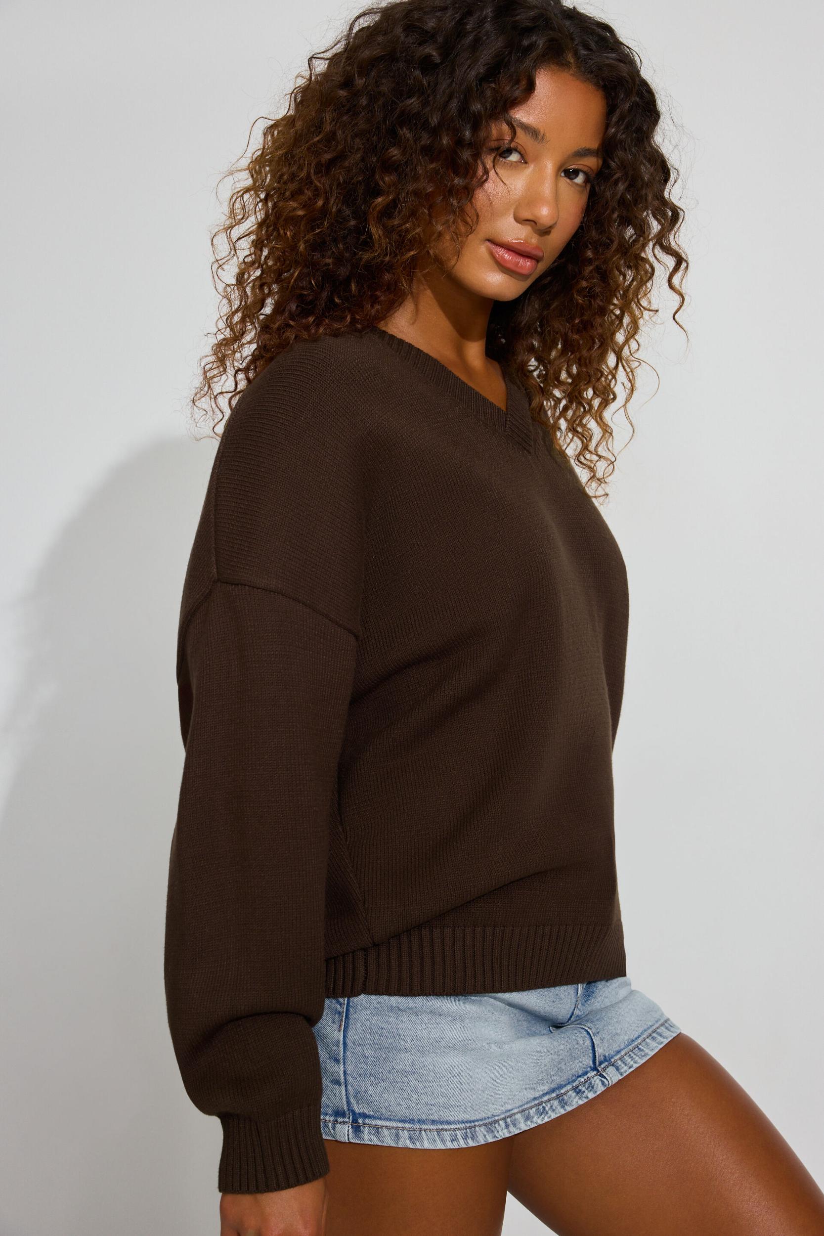 V-Neck Oversized Sweater Product Image
