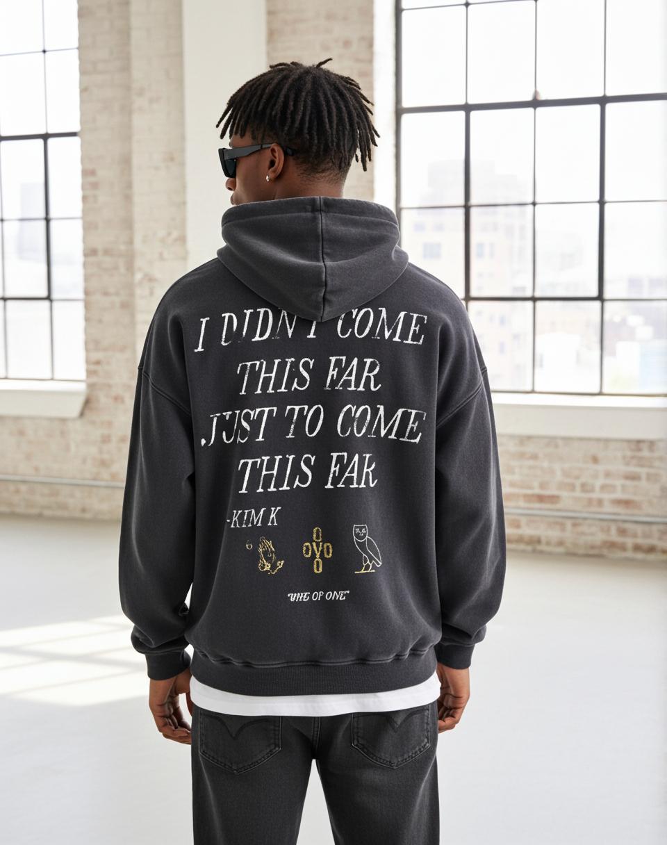 Vintage Hip-Hop One of One Graphic Acid Washed Oversized Hoodie Product Image