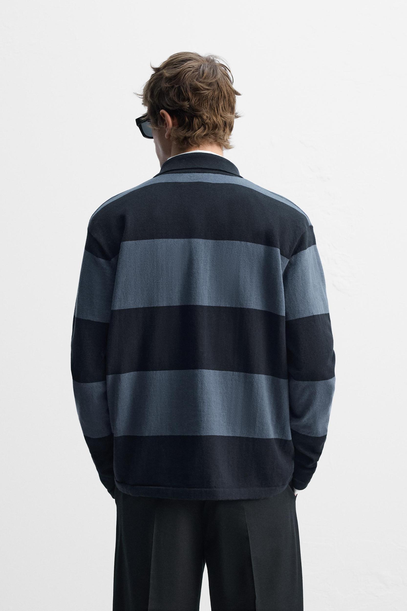 STRIPED KNIT POLO Product Image