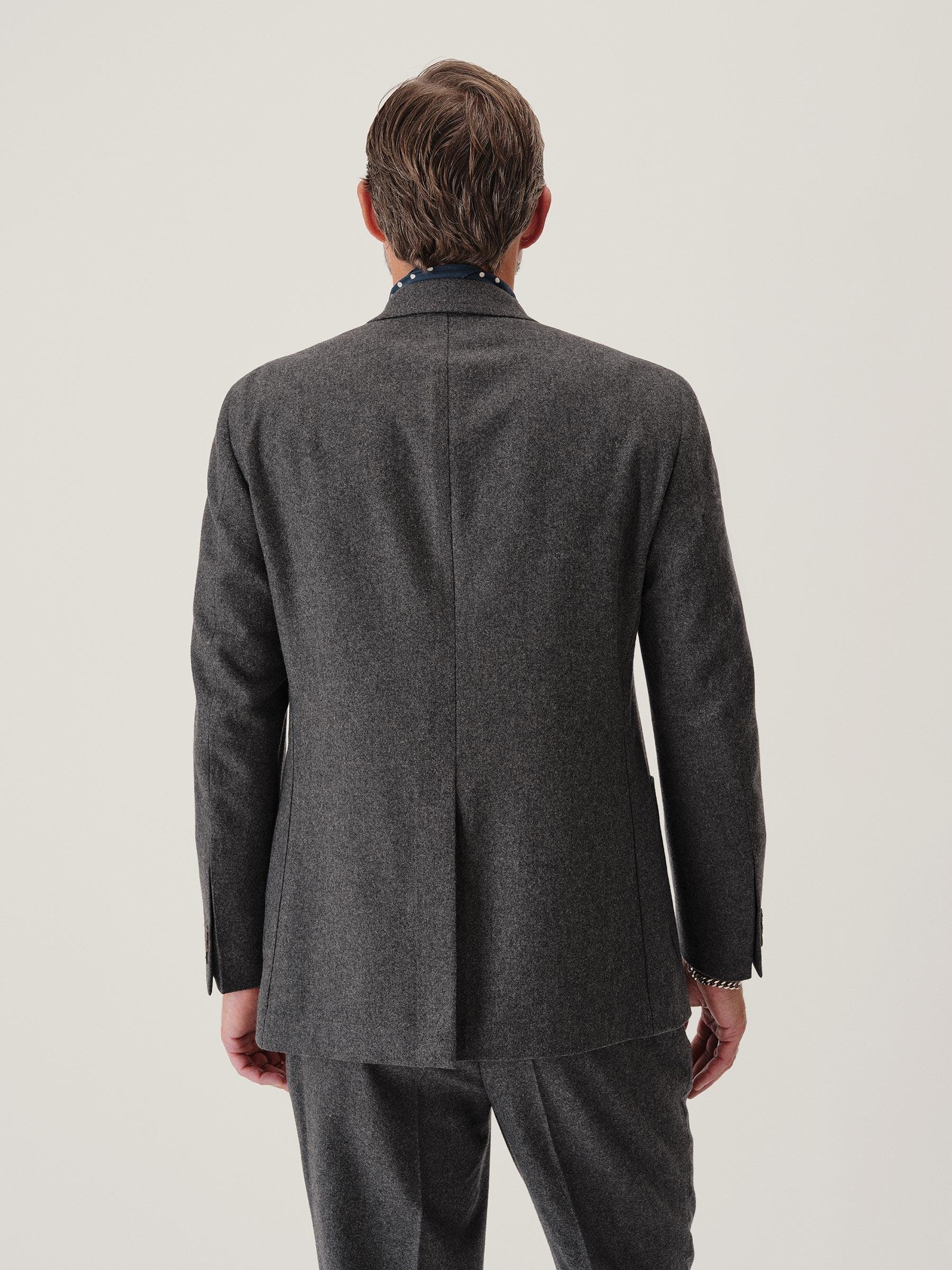 Heather Charcoal Italian Wool Flannel Graduate Blazer Product Image