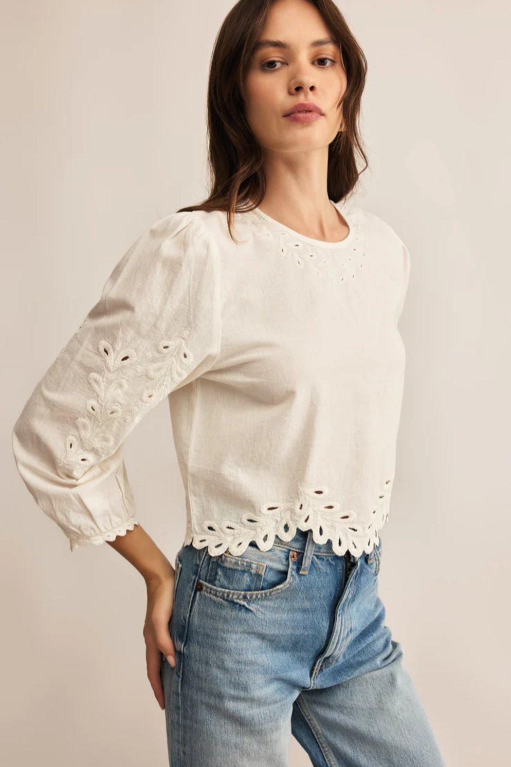 Ambroise Embroidered Linen Top Product Image