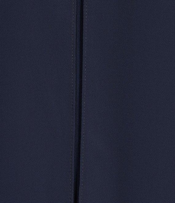 Ignite Evenings Chiffon Crew Neck 3/4 Sleeve Tulip Overlay Sheath Dress Product Image