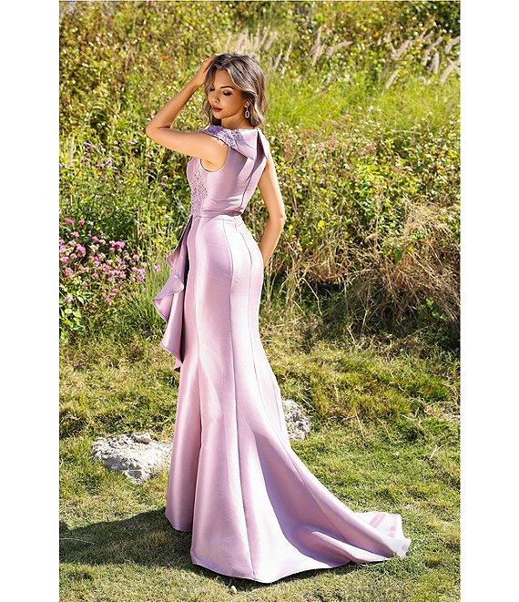 Terani Couture Taffeta V-Neck Sleeveless Gown Product Image
