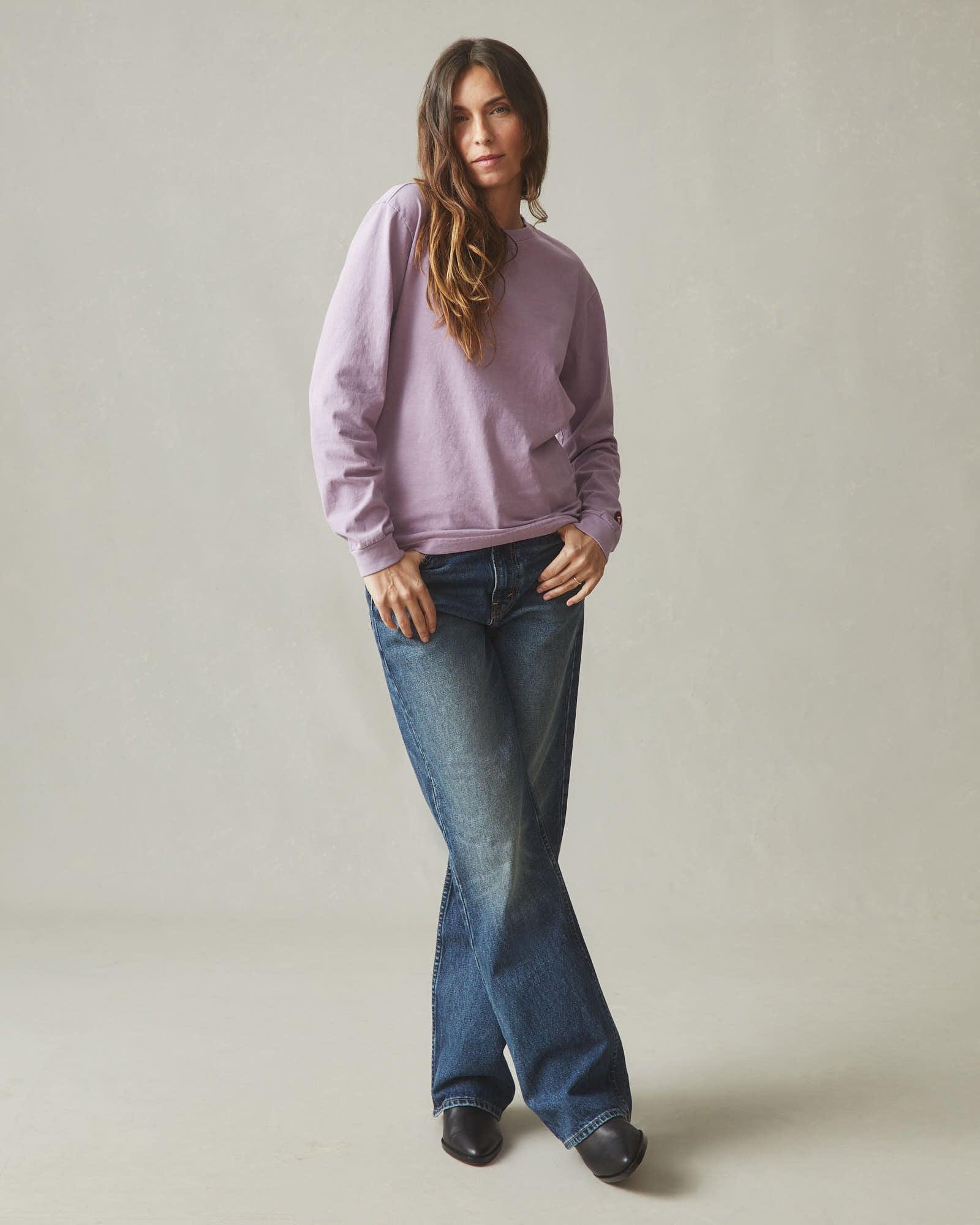 Women's Vintage Crew Long Sleeve Tee - Washed Very Grape Female Product Image