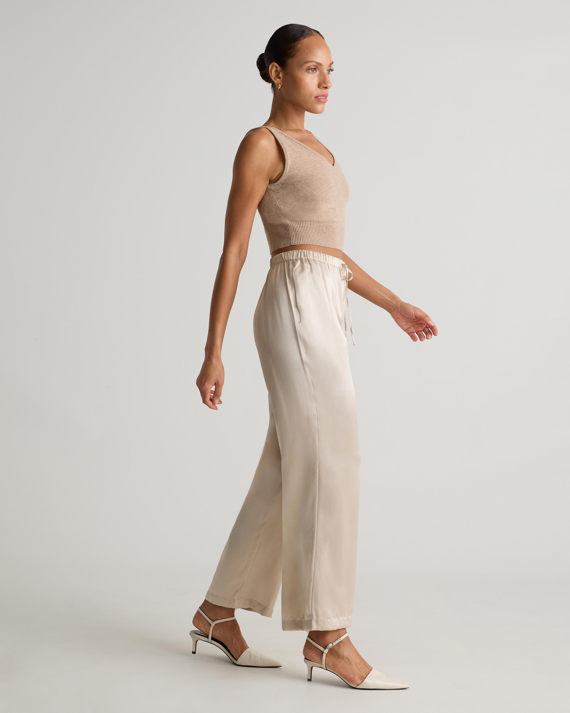 Quince | Women's Drawstring Wide Leg Pants Silk Product Image