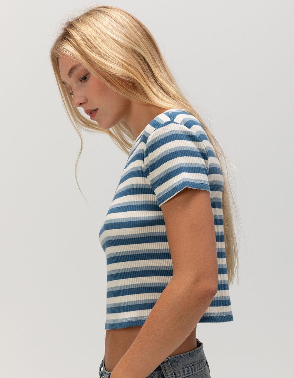 FIVESTAR GENERAL CO. Stripe Knit Womens Tee - BLUE COMBO Product Image