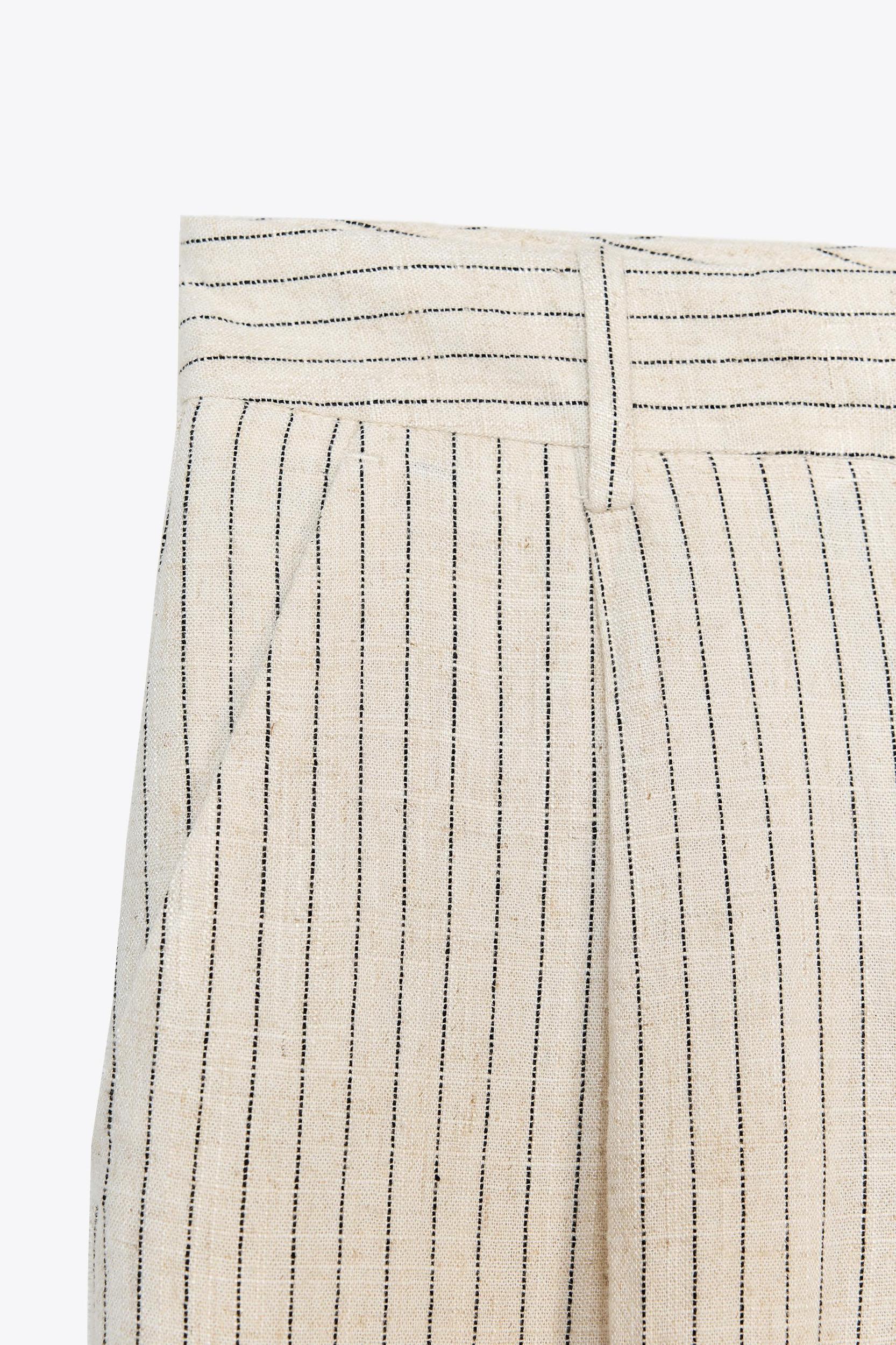 STRIPED WIDE LEG PANTS Product Image