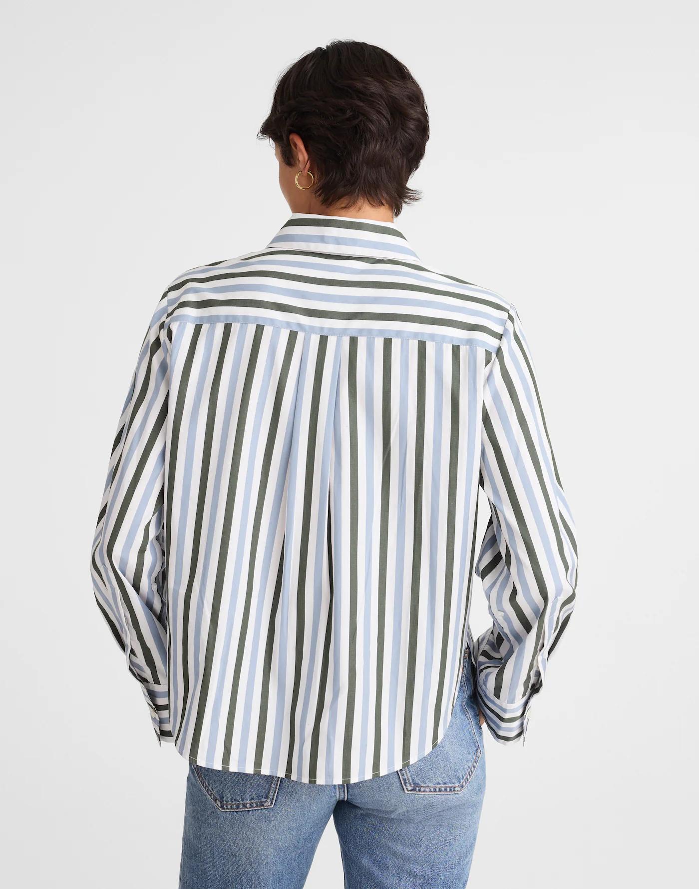 Poplin Easy Y-Neck Button-Up Shirt Product Image