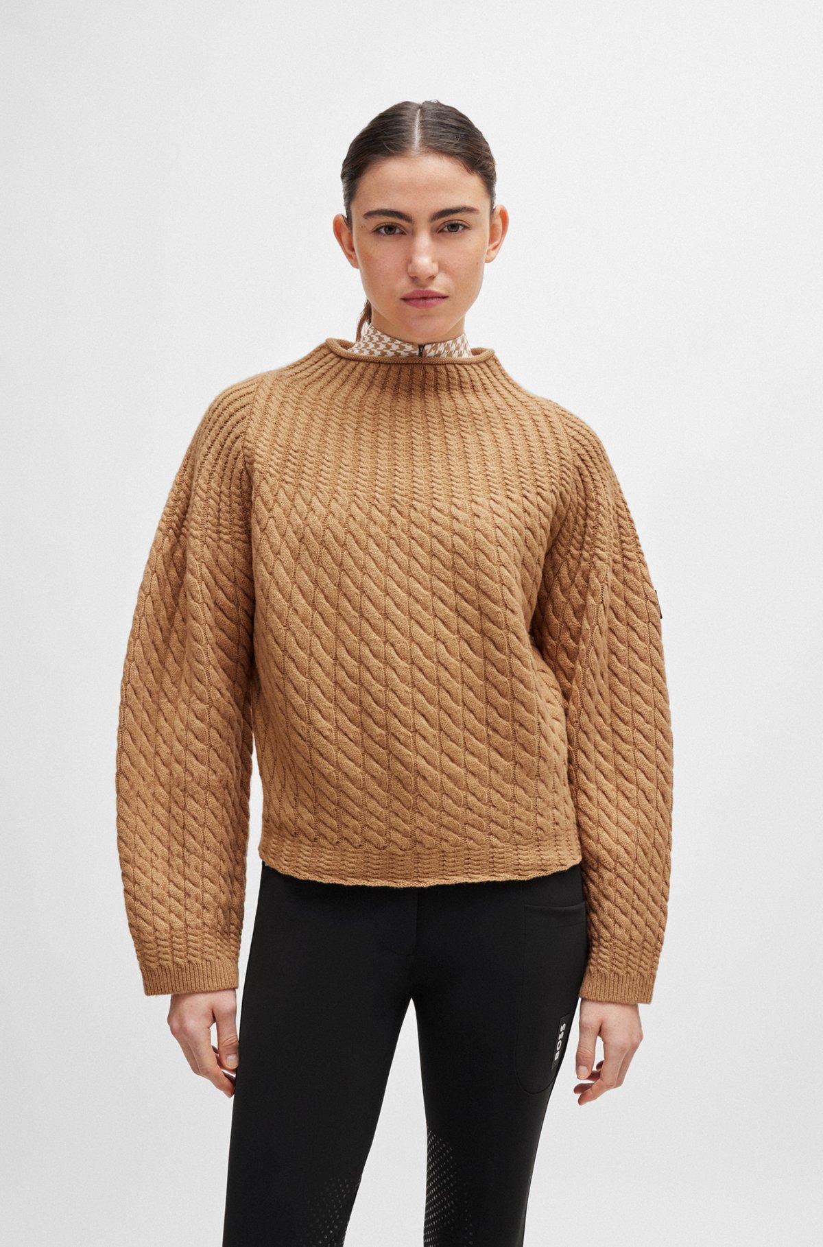 Equestrian cropped sweater in wool and cashmere Product Image
