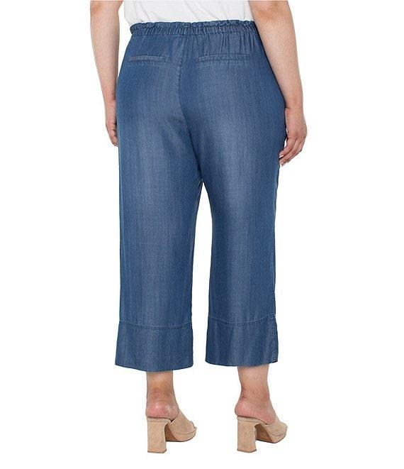 Liverpool Los Angeles Plus Size Pull-On Tie Waist Wide Leg Pants Product Image