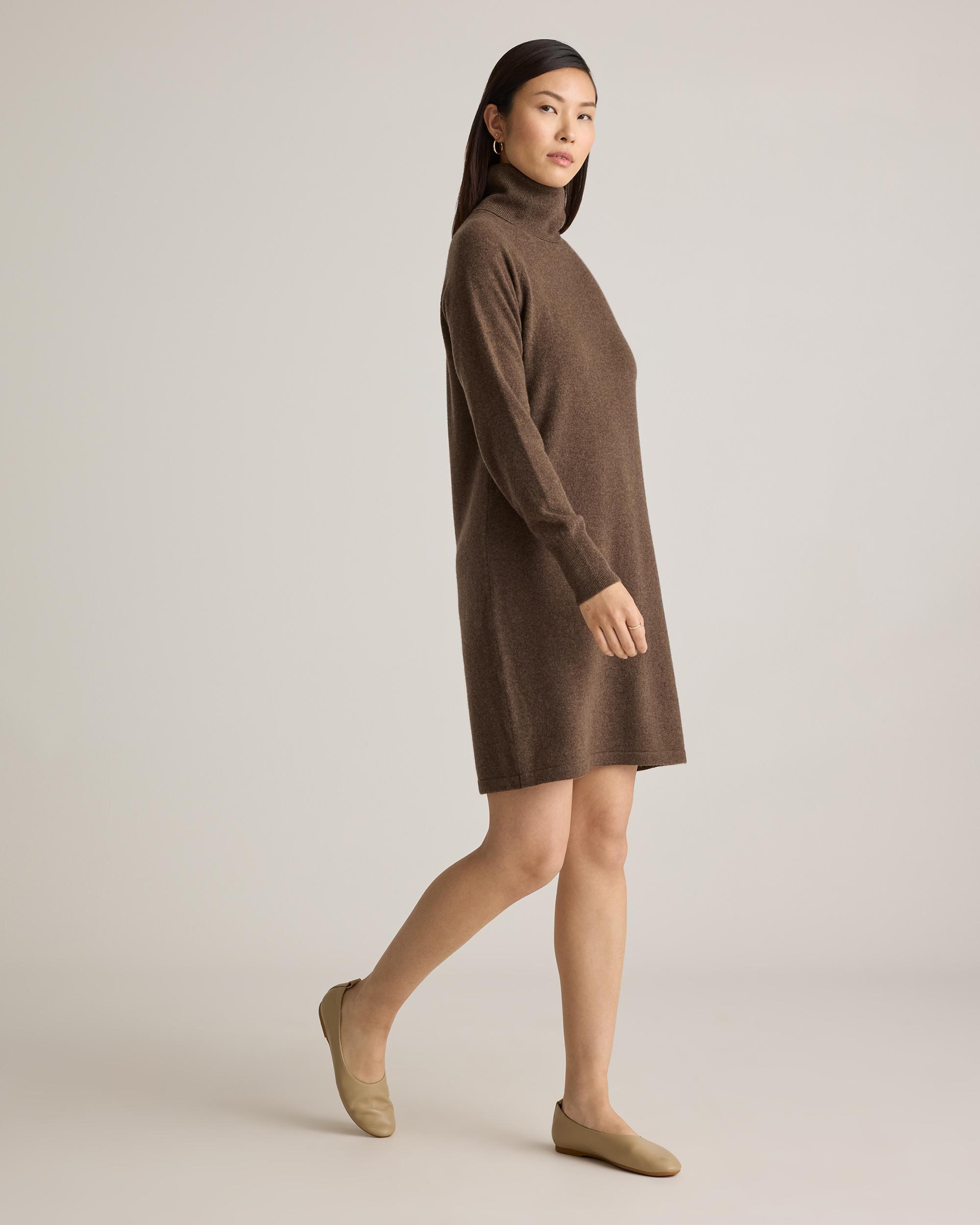 Quince | Women's Mongolian Cashmere Turtleneck Sweater Dress Product Image