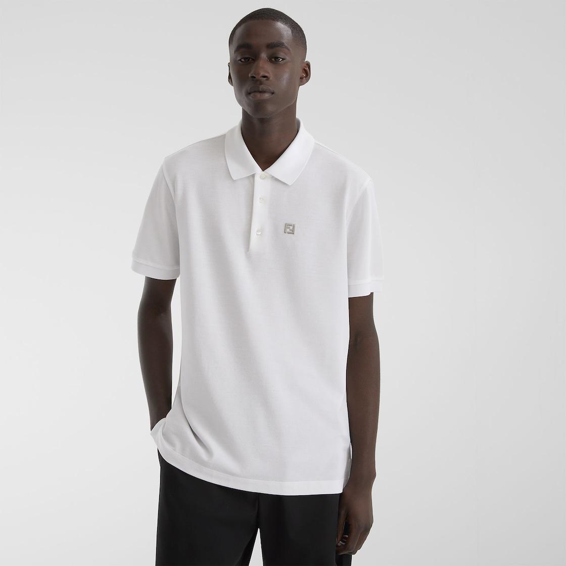 Polo shirtWhite piqué polo shirt Product Image