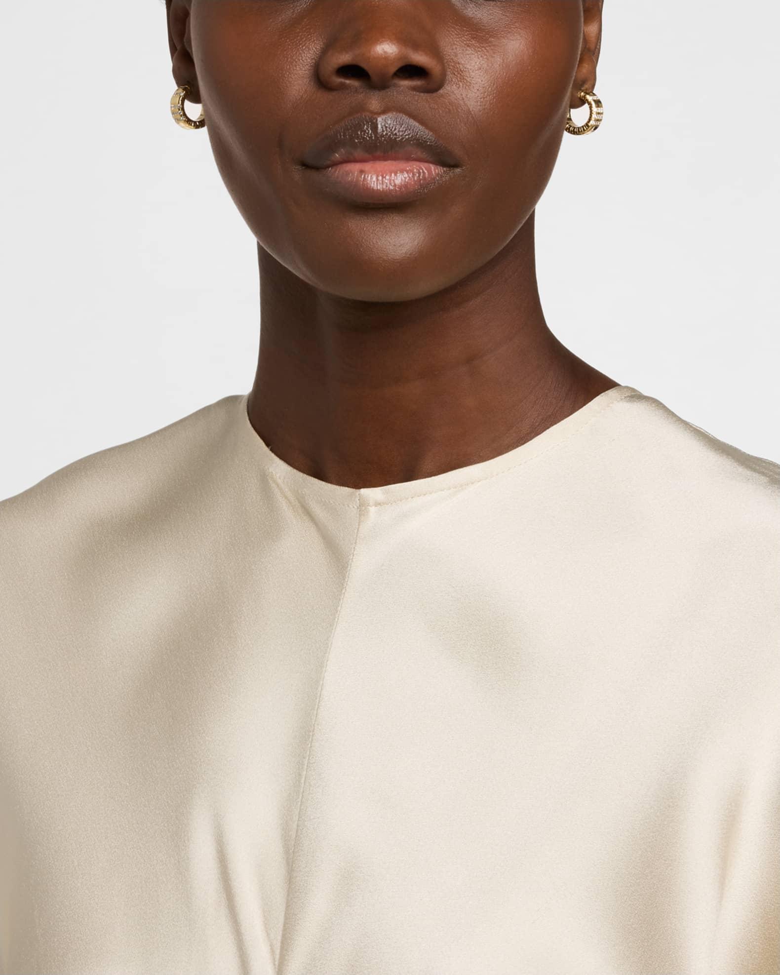 18K Yellow Gold Small Hoop Earrings with Diamonds Product Image