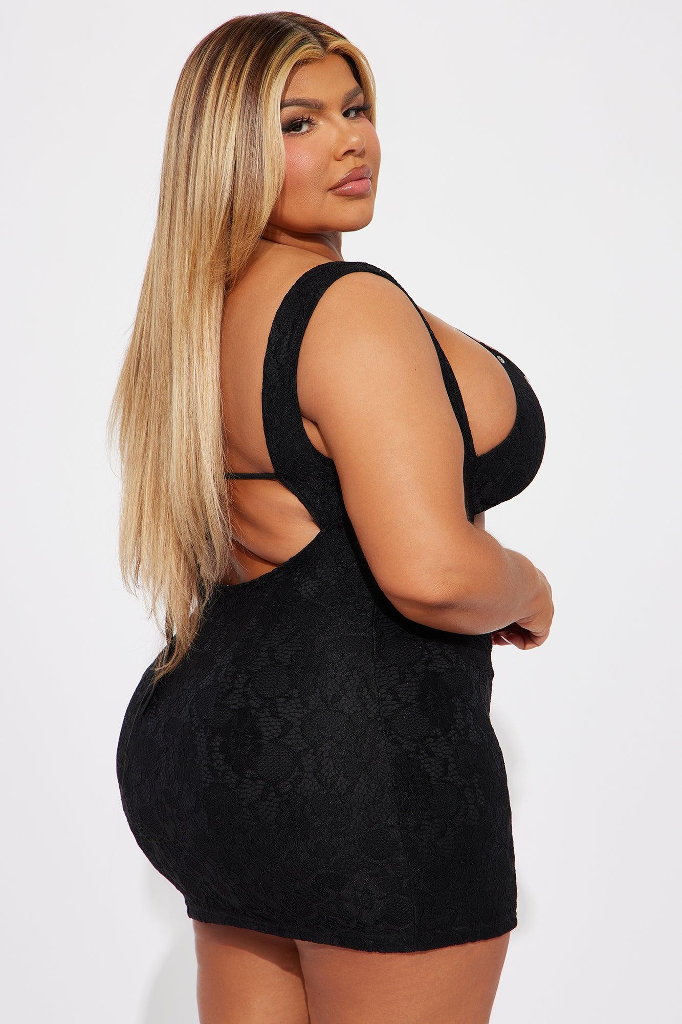 Brielle Lace Micro Mini Dress - Black Product Image