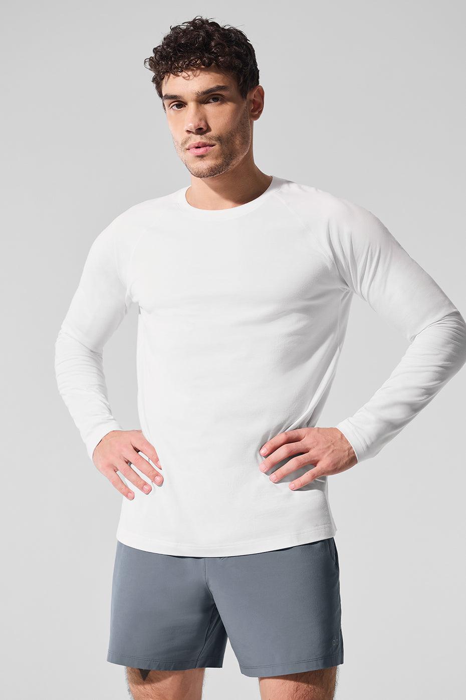Alo Vapor Crewneck Long Sleeve - White Product Image