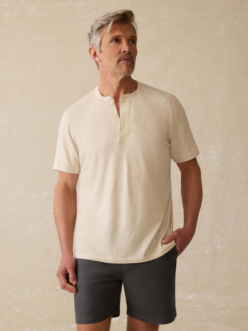 Short-Sleeve Sunwashed Henley - Island Dune Heather Product Image