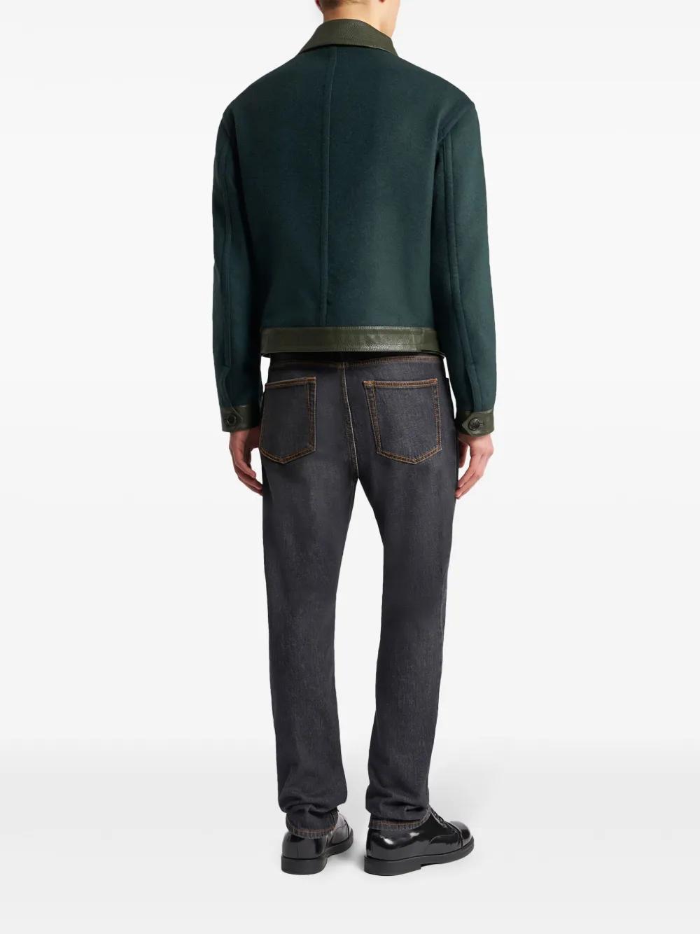 leather-trimmed shirt jacket Product Image