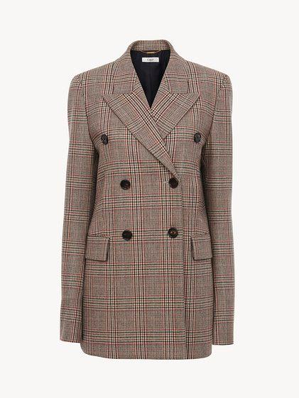 Tailored jacket in Prince of Wales wool Product Image