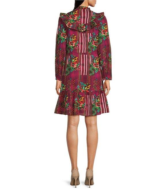 Ro's Garden Roma Campeche Ruffle Floral Long Sleeve Dress Product Image