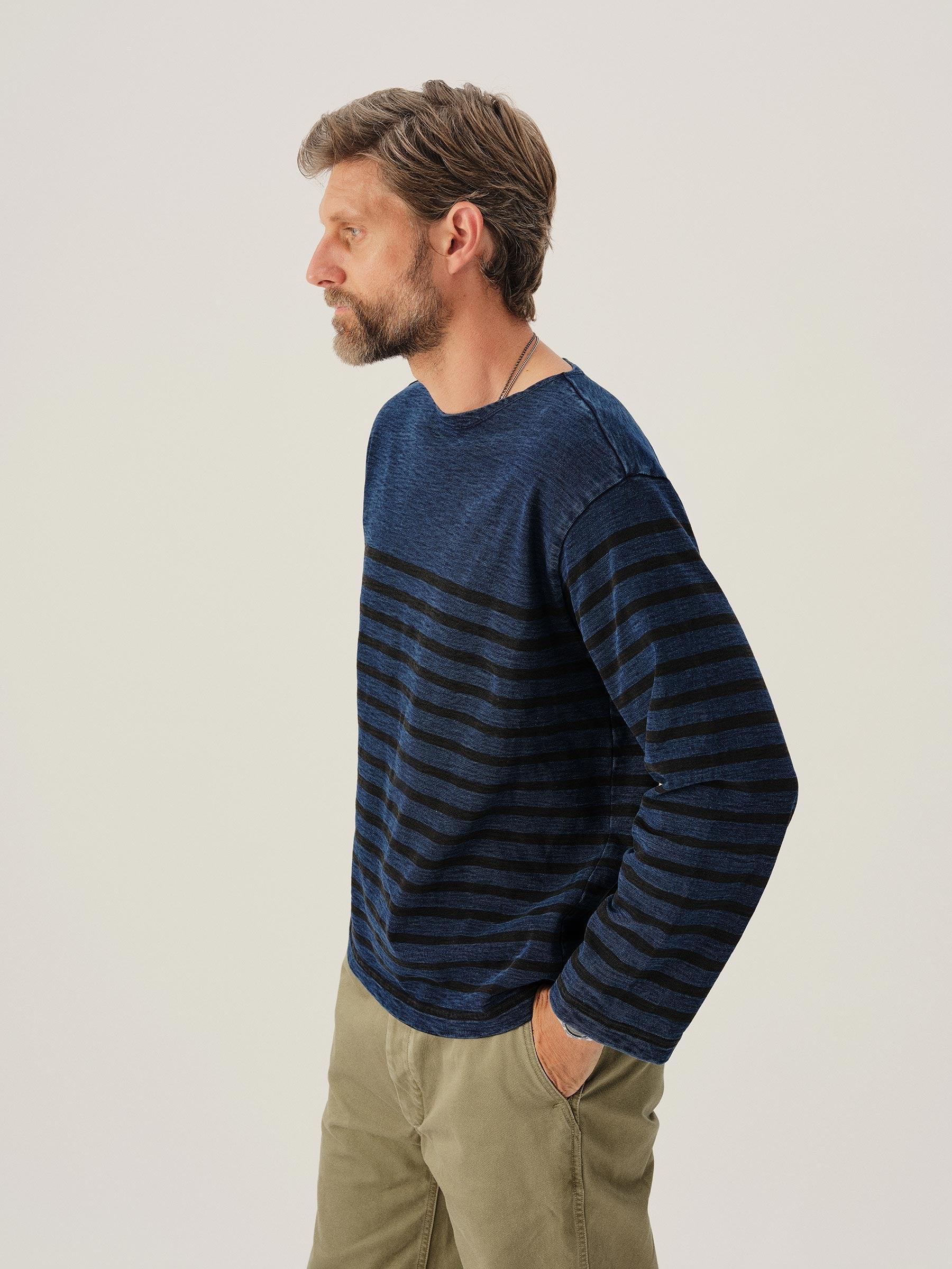 Indigo Engineer Stripe Field-Spec Deck Tee Product Image