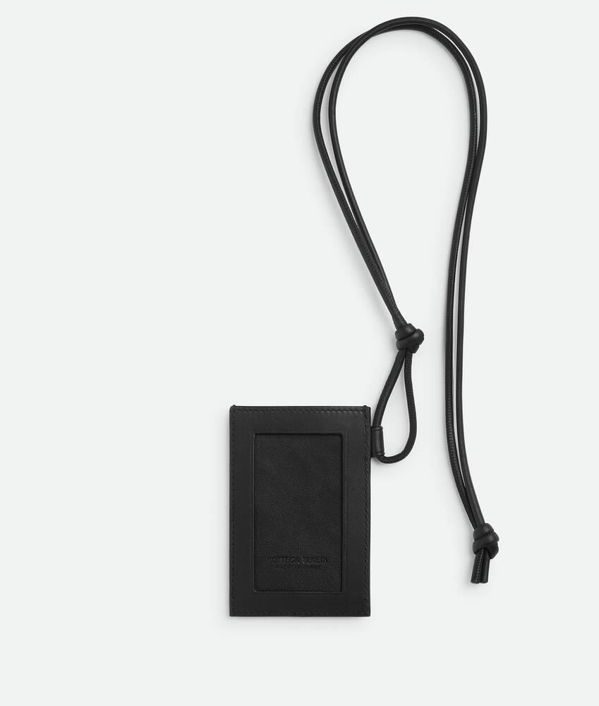 Men's Intrecciato Badge Holder in Black Product Image