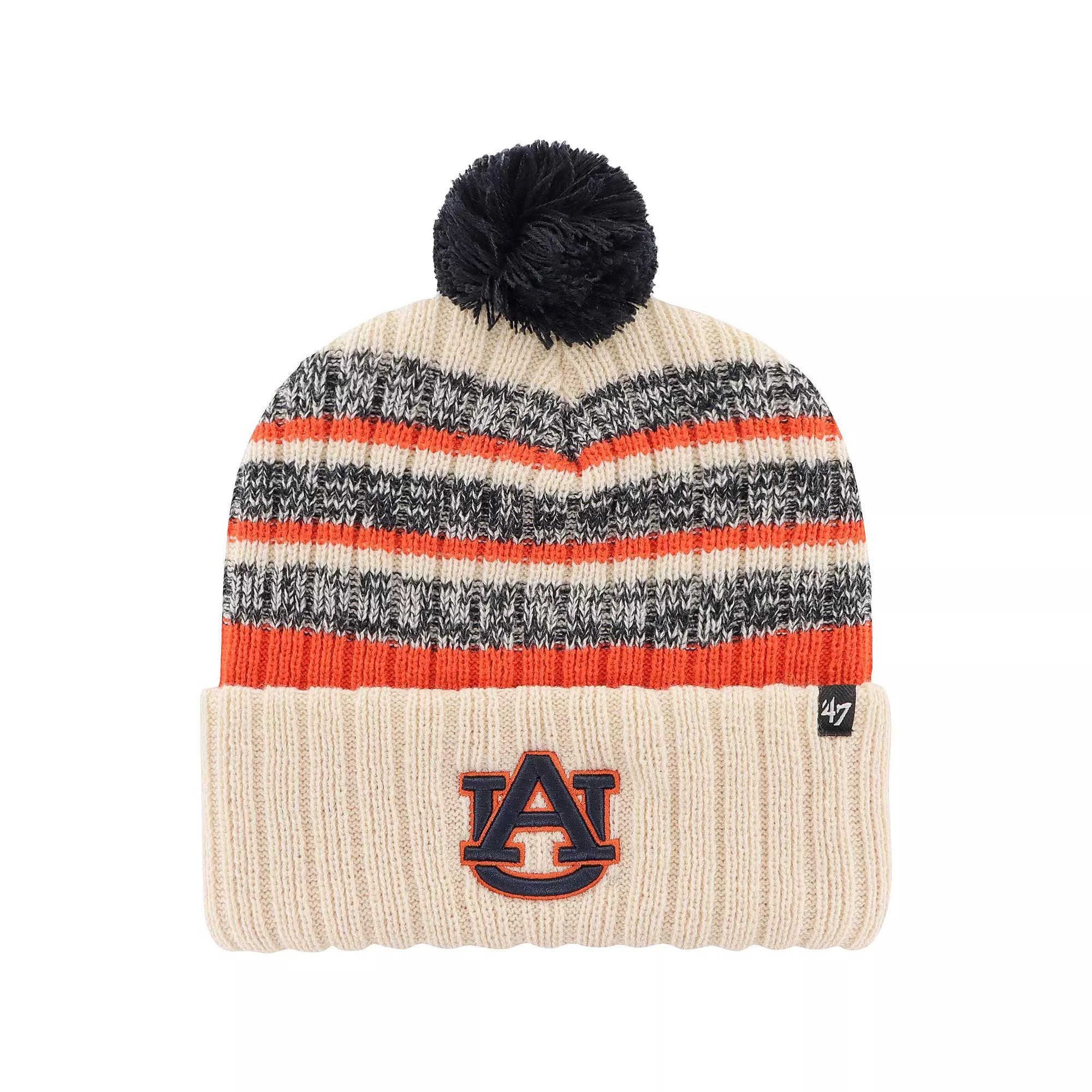 Men's '47 Khaki Auburn Tigers Tavern Cuffed Knit Hat with Pom, Beig K Product Image